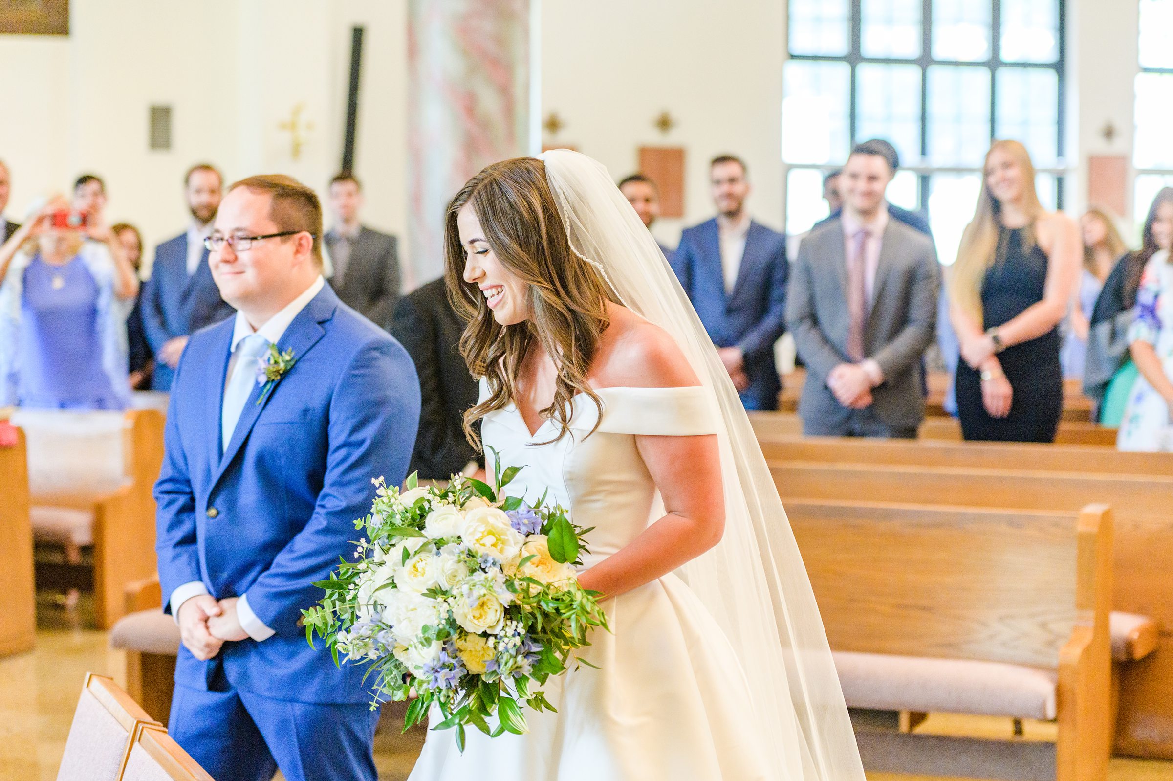 Light Blue Spring Wedding Day at Oxon Hill Manor in Maryland Photographed by Baltimore Wedding Photographer Cait Kramer Photography