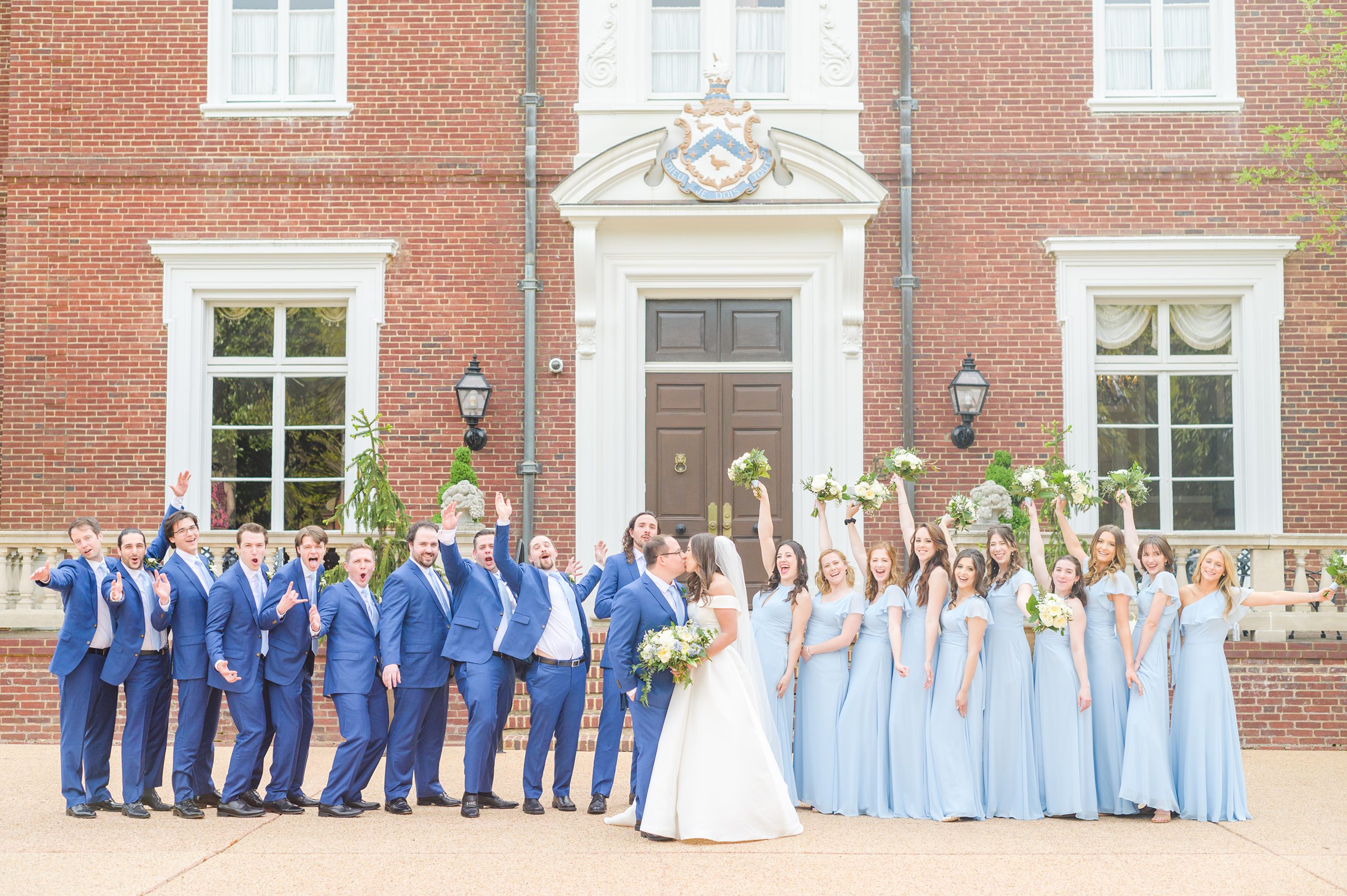 Light Blue Spring Wedding Day at Oxon Hill Manor in Maryland Photographed by Baltimore Wedding Photographer Cait Kramer Photography