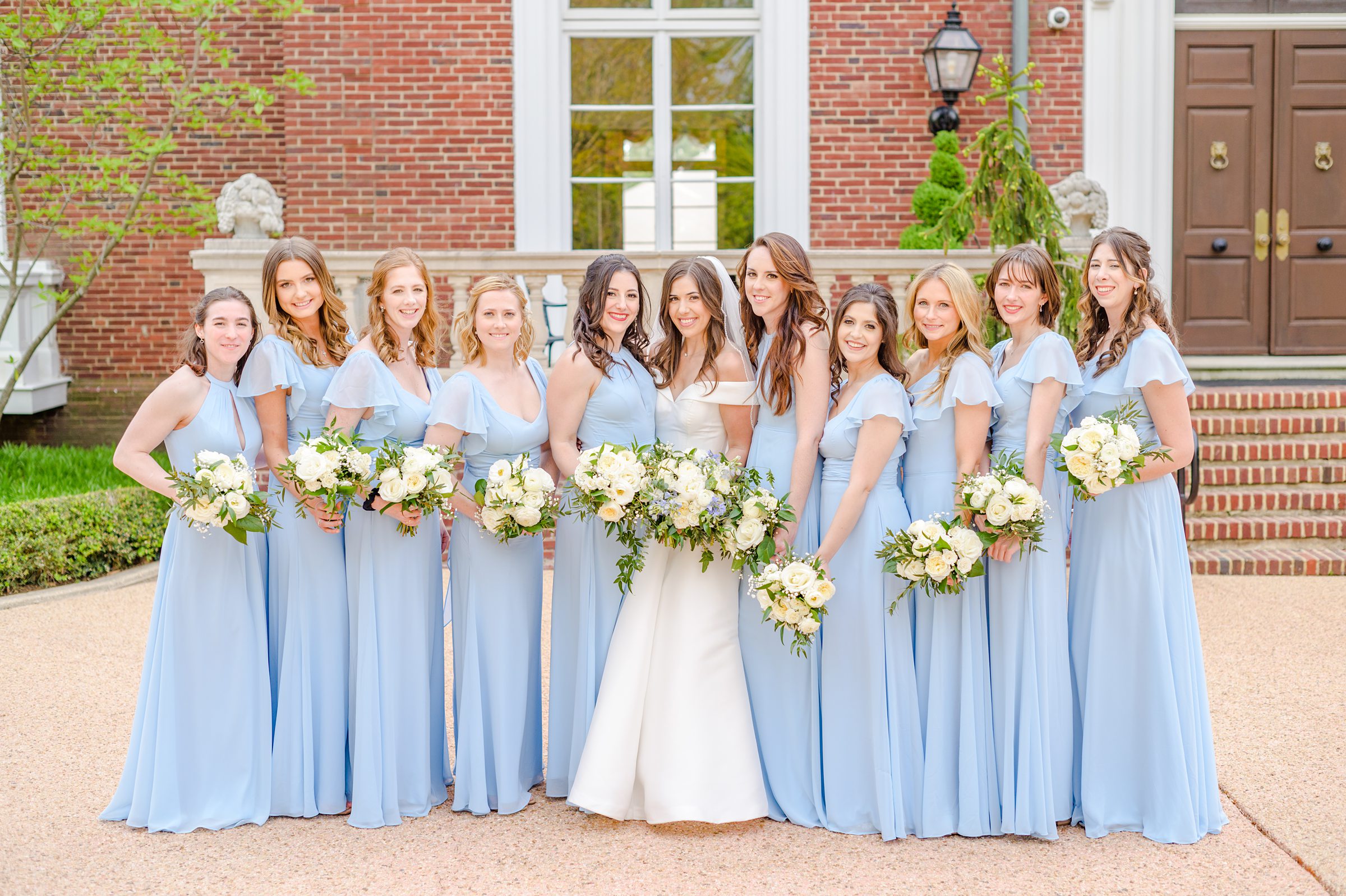 Light Blue Spring Wedding Day at Oxon Hill Manor in Maryland Photographed by Baltimore Wedding Photographer Cait Kramer Photography