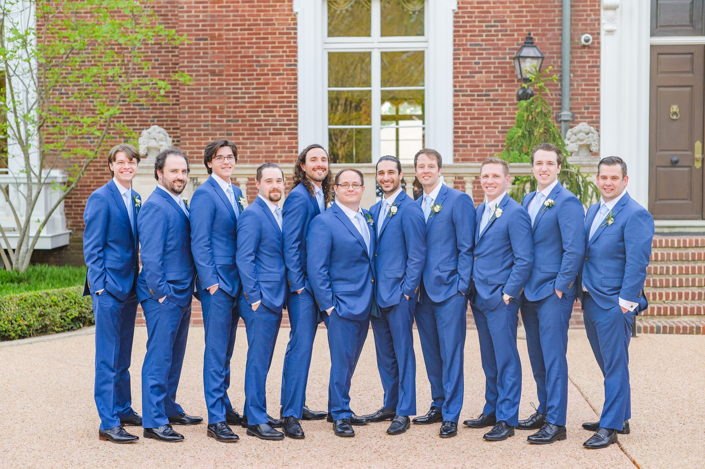 Light Blue Spring Wedding Day at Oxon Hill Manor in Maryland Photographed by Baltimore Wedding Photographer Cait Kramer Photography