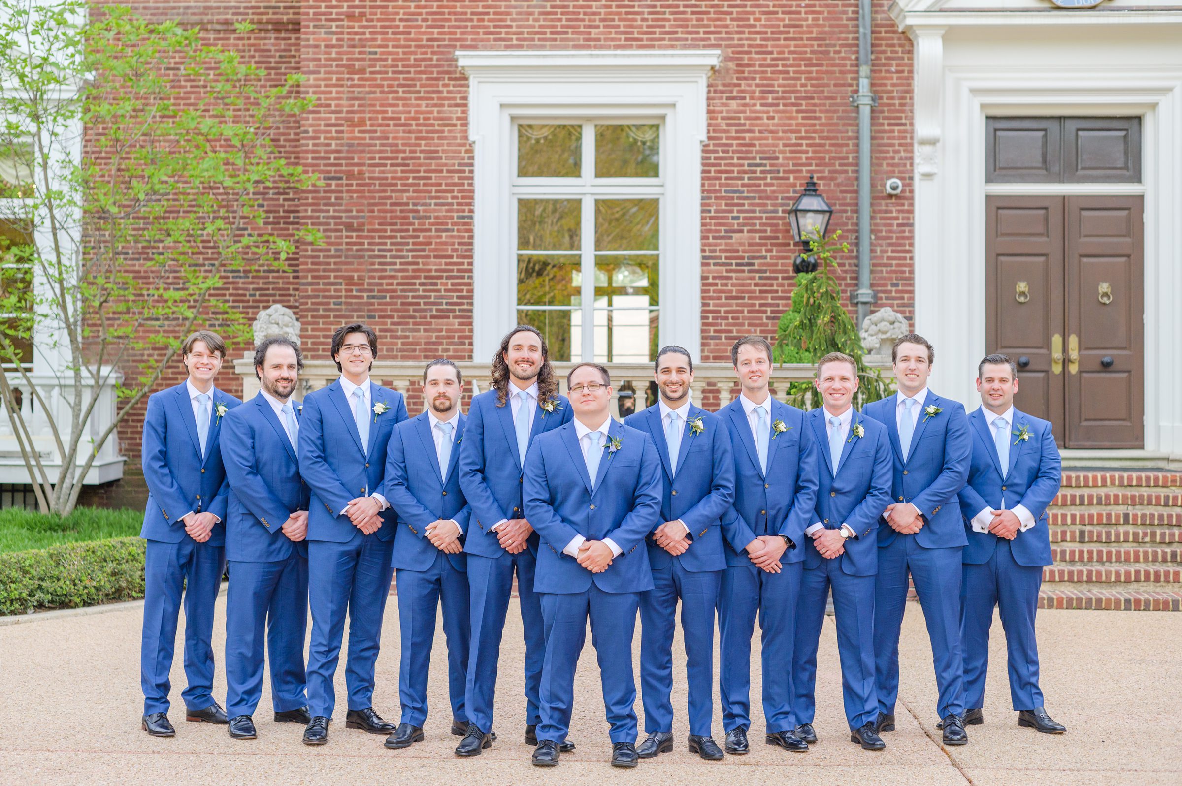 Light Blue Spring Wedding Day at Oxon Hill Manor in Maryland Photographed by Baltimore Wedding Photographer Cait Kramer Photography