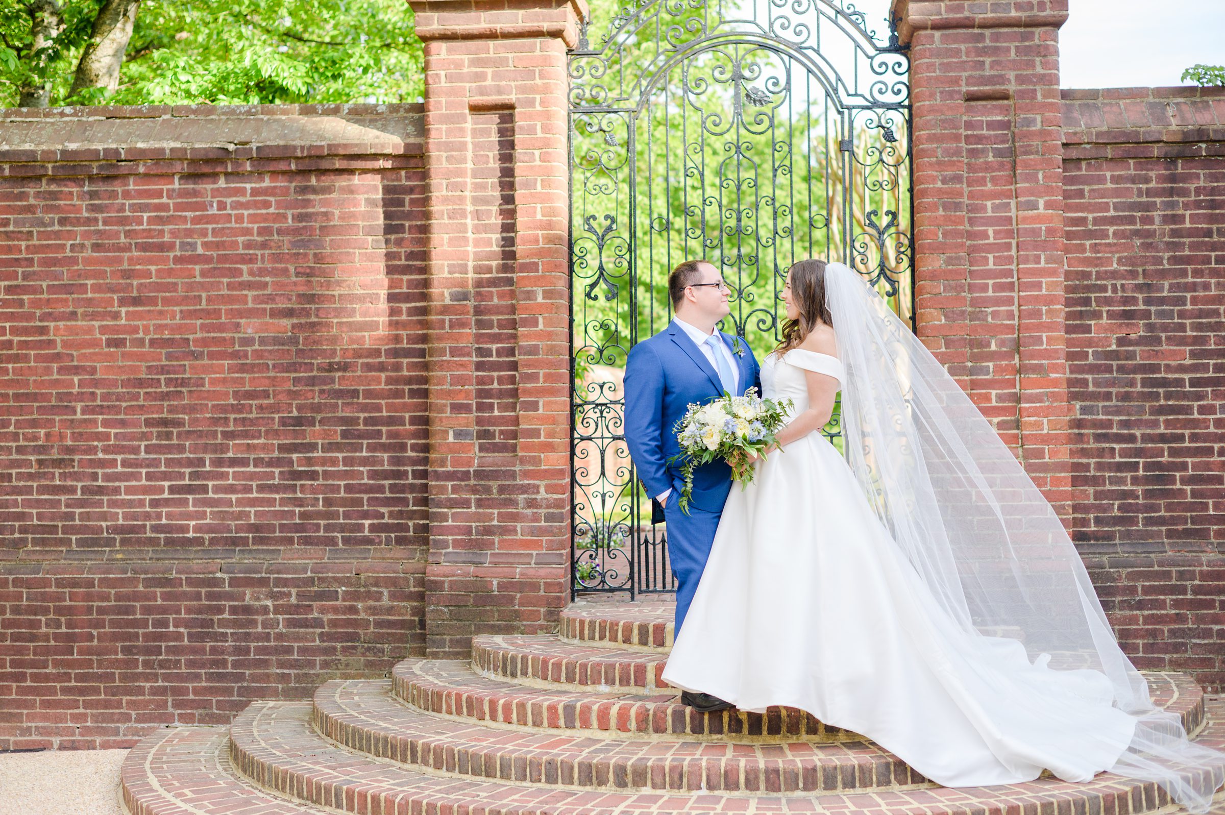 Light Blue Spring Wedding Day at Oxon Hill Manor in Maryland Photographed by Baltimore Wedding Photographer Cait Kramer Photography