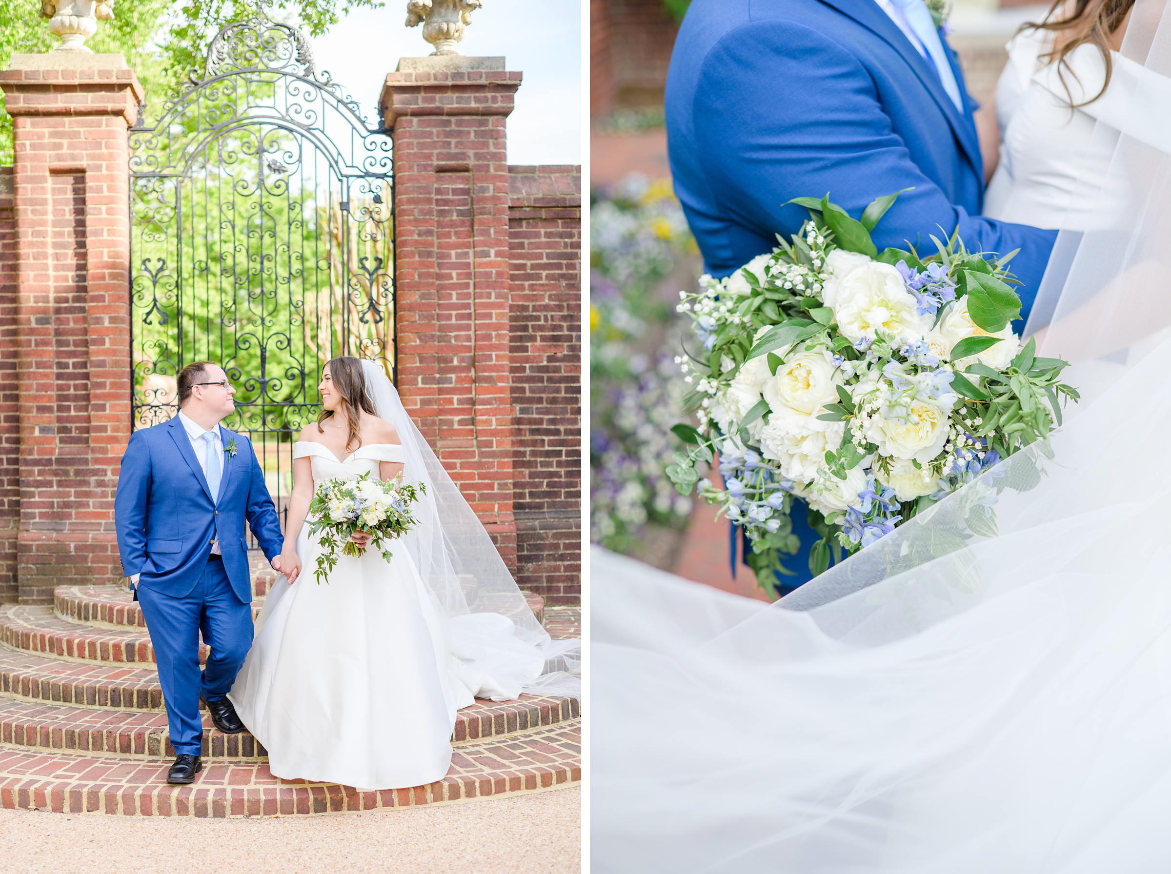 Light Blue Spring Wedding Day at Oxon Hill Manor in Maryland Photographed by Baltimore Wedding Photographer Cait Kramer Photography