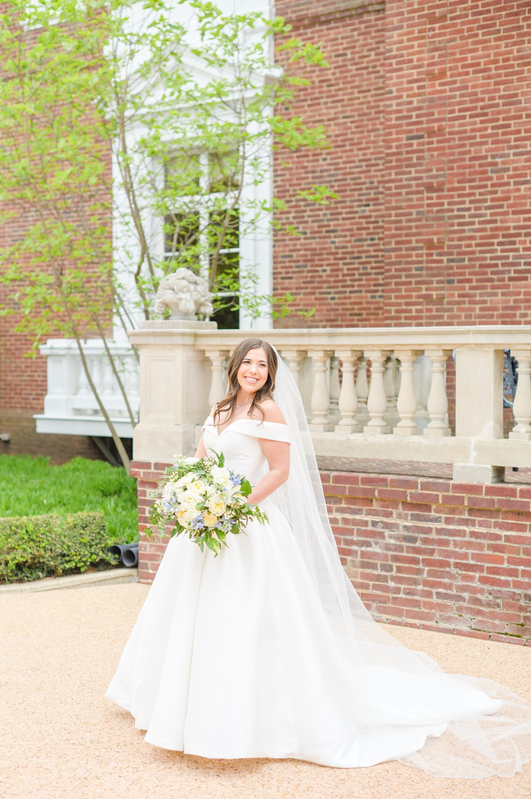 Light Blue Spring Wedding Day at Oxon Hill Manor in Maryland Photographed by Baltimore Wedding Photographer Cait Kramer Photography