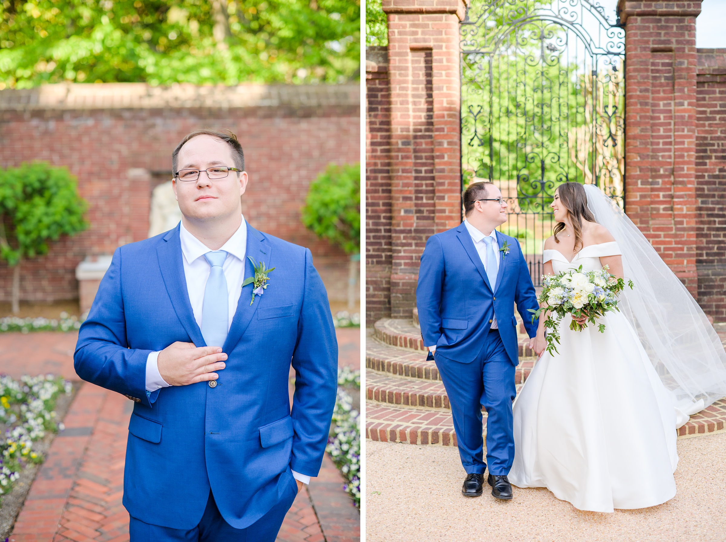 Light Blue Spring Wedding Day at Oxon Hill Manor in Maryland Photographed by Baltimore Wedding Photographer Cait Kramer Photography