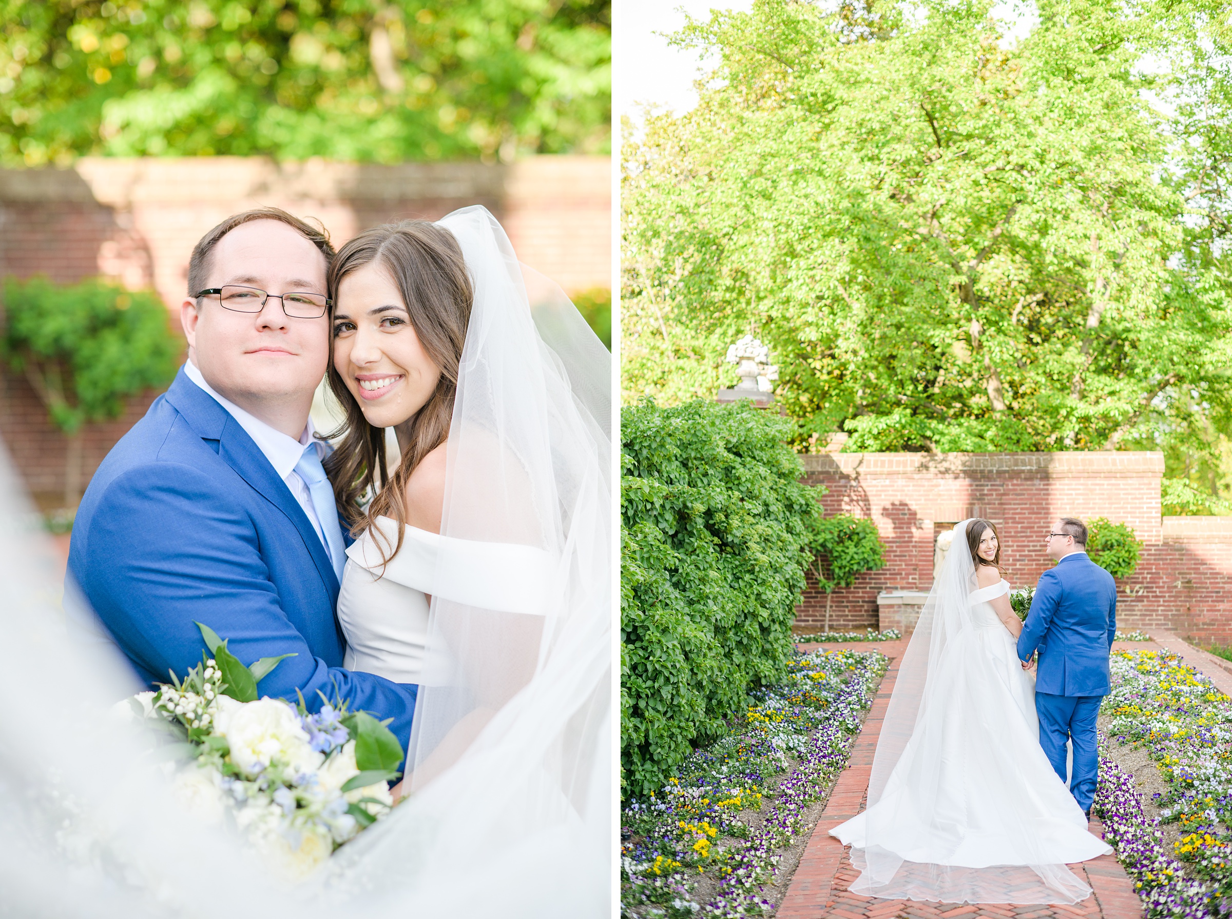 Light Blue Spring Wedding Day at Oxon Hill Manor in Maryland Photographed by Baltimore Wedding Photographer Cait Kramer Photography