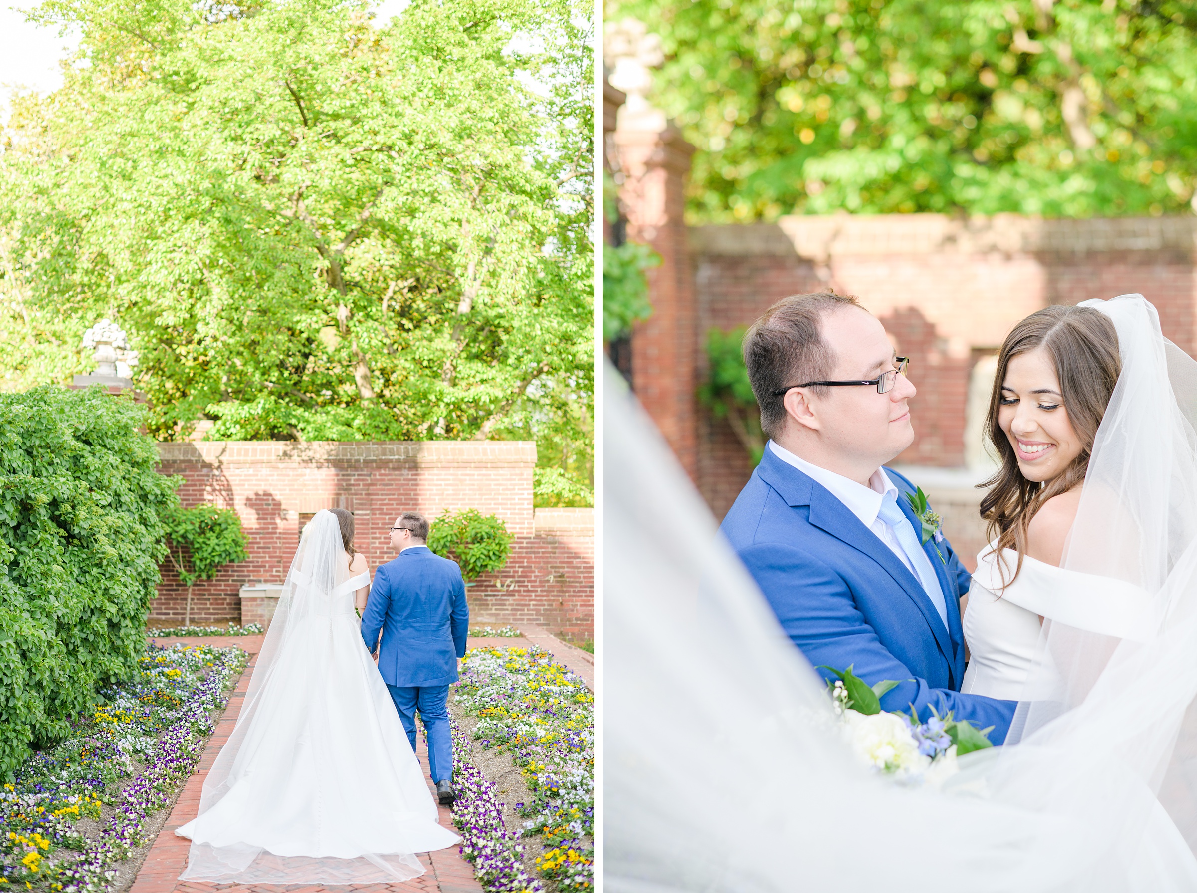 Light Blue Spring Wedding Day at Oxon Hill Manor in Maryland Photographed by Baltimore Wedding Photographer Cait Kramer Photography