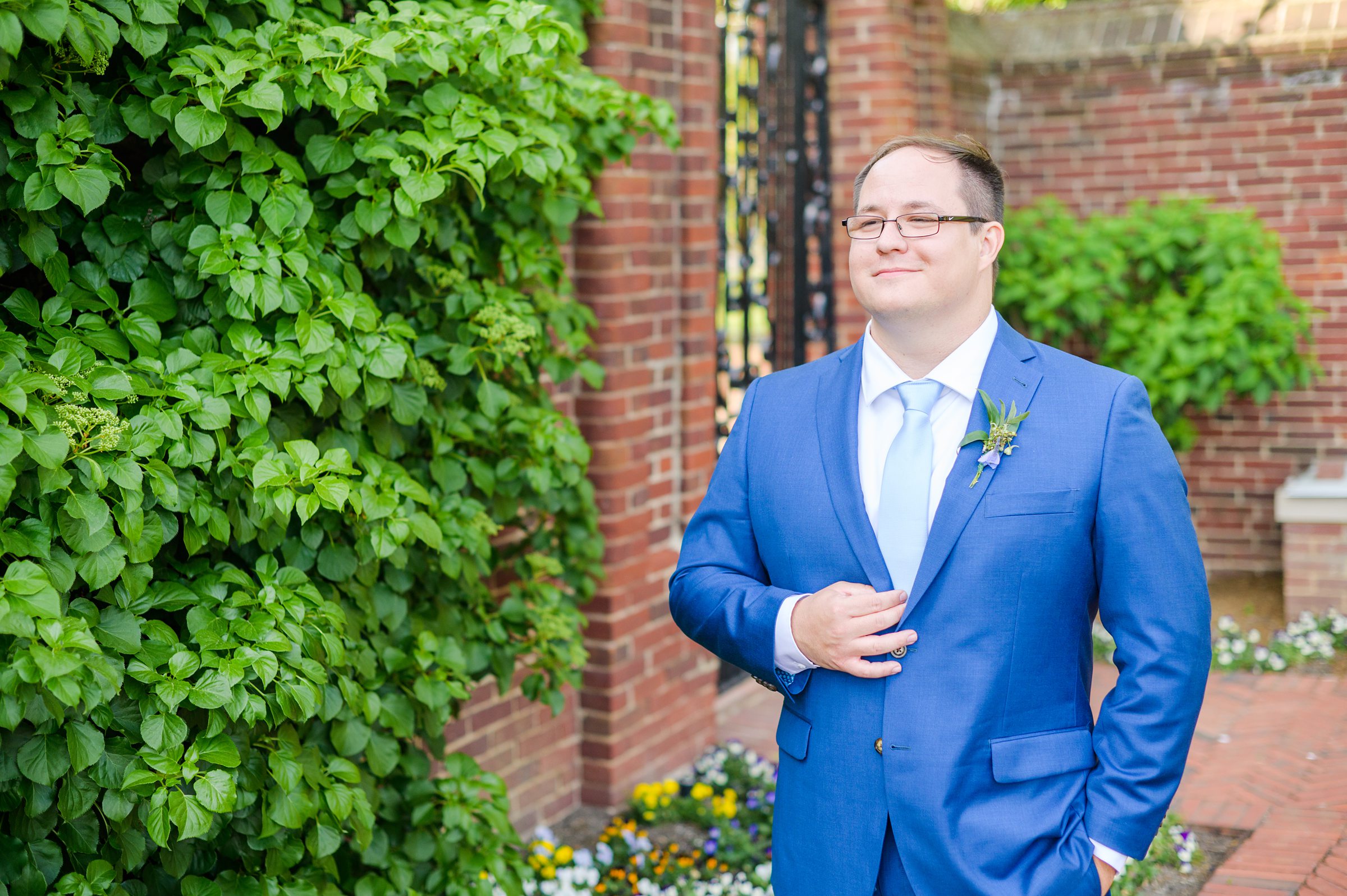 Light Blue Spring Wedding Day at Oxon Hill Manor in Maryland Photographed by Baltimore Wedding Photographer Cait Kramer Photography