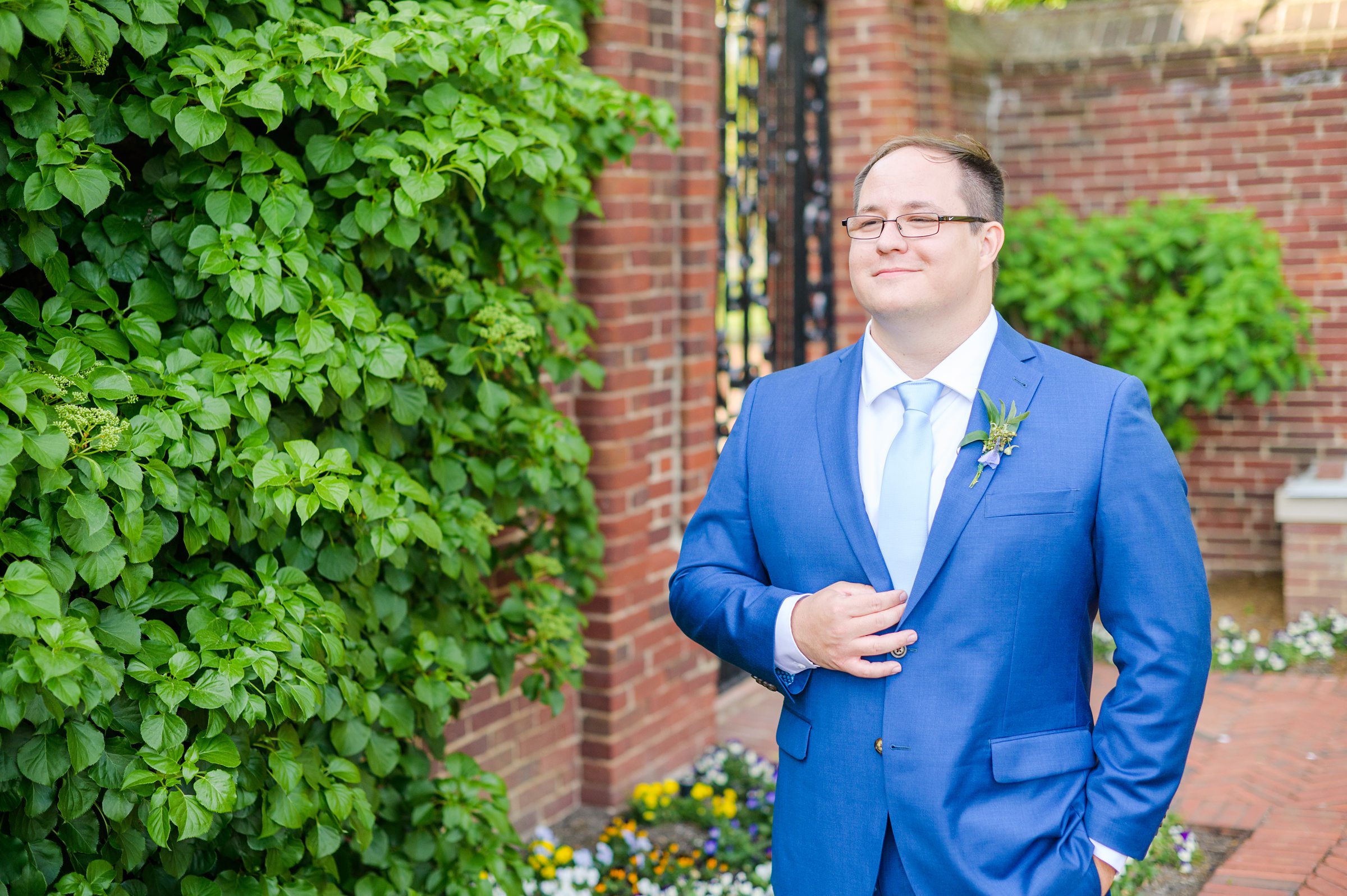 Light Blue Spring Wedding Day at Oxon Hill Manor in Maryland Photographed by Baltimore Wedding Photographer Cait Kramer Photography