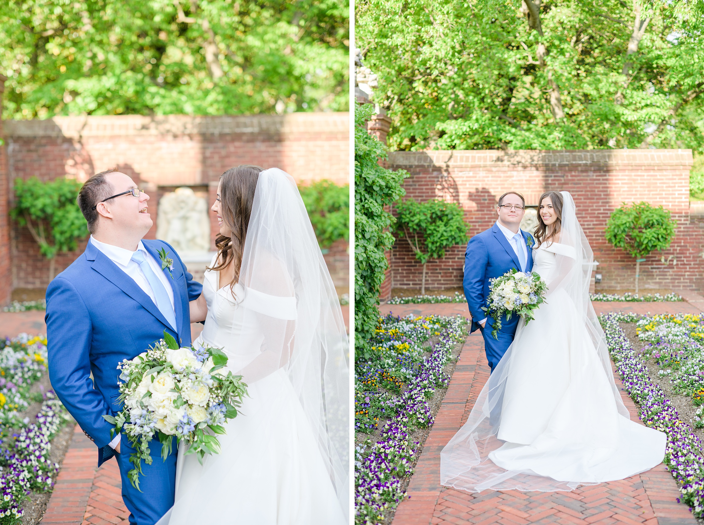 Light Blue Spring Wedding Day at Oxon Hill Manor in Maryland Photographed by Baltimore Wedding Photographer Cait Kramer Photography