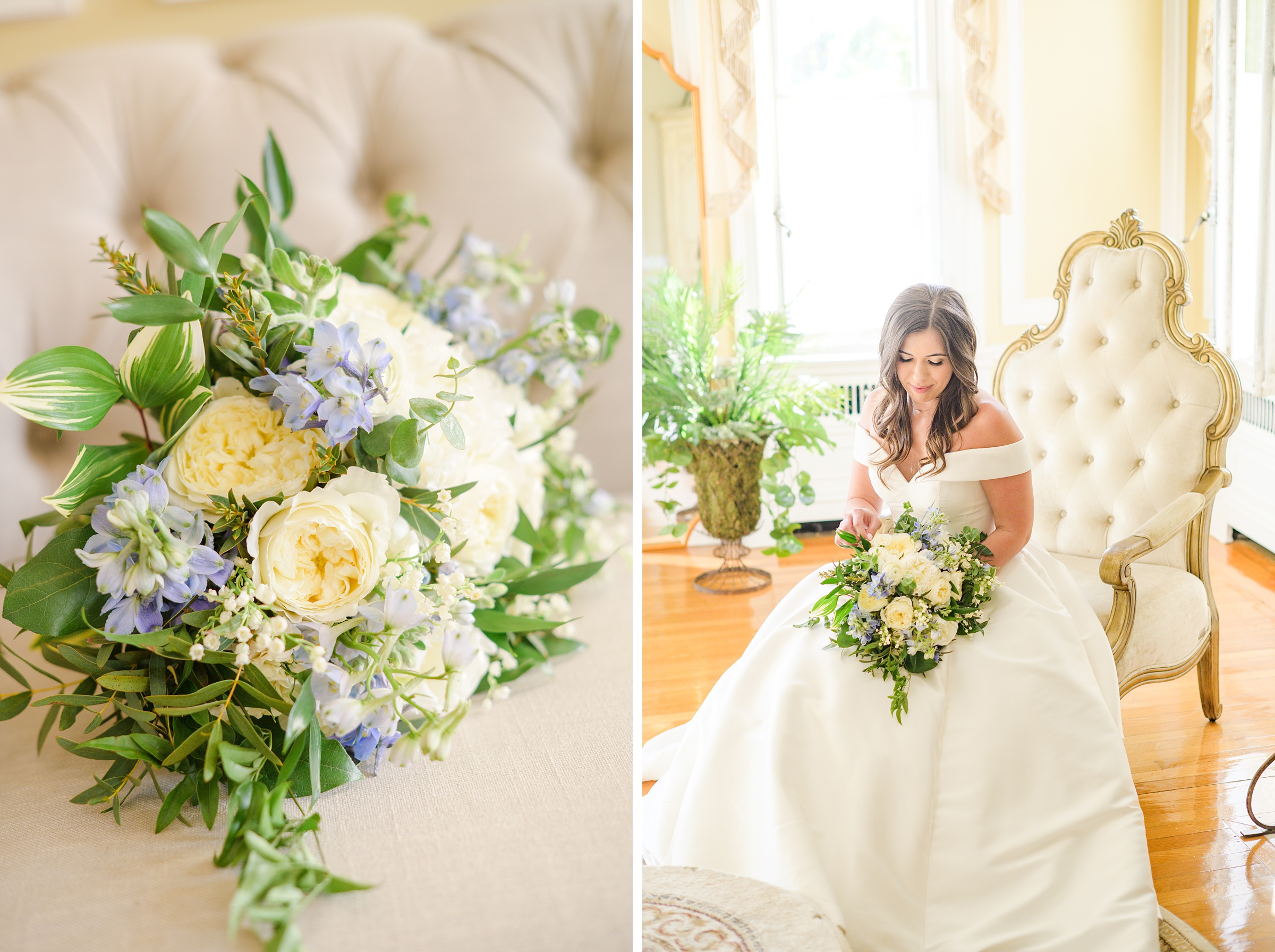 Light Blue Spring Wedding Day at Oxon Hill Manor in Maryland Photographed by Baltimore Wedding Photographer Cait Kramer Photography