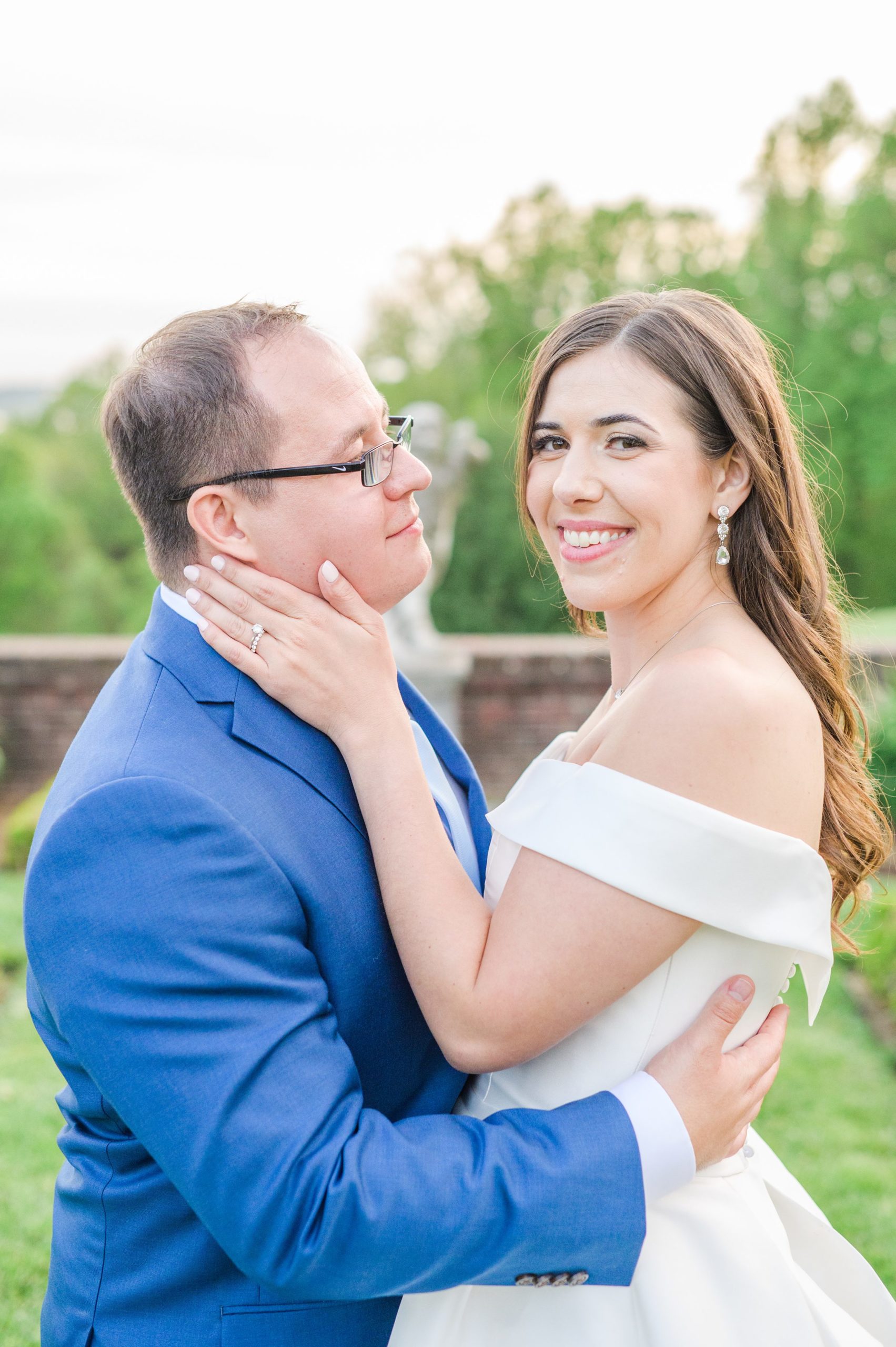 Light Blue Spring Wedding Day at Oxon Hill Manor in Maryland Photographed by Baltimore Wedding Photographer Cait Kramer Photography