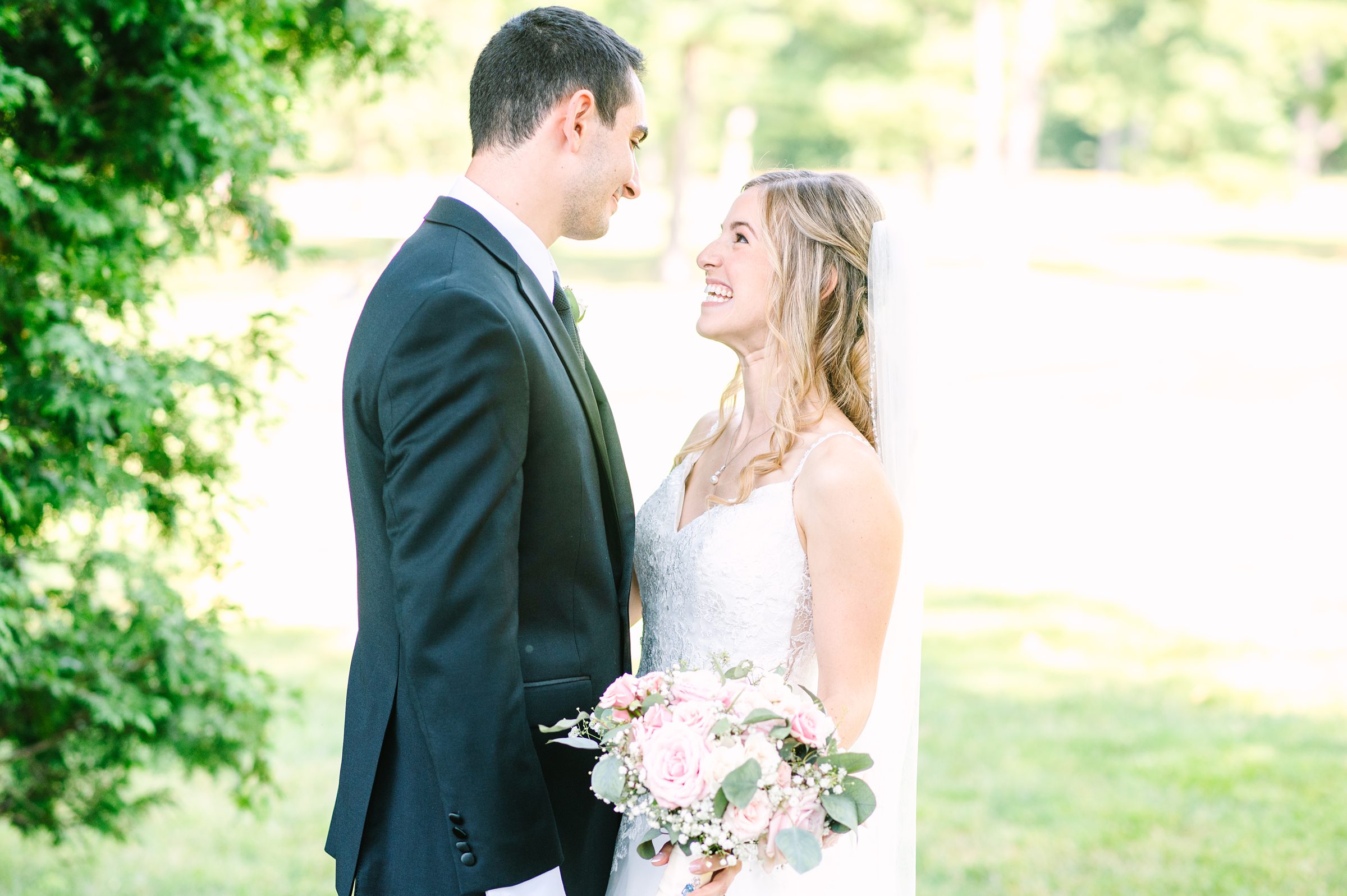 Blush and Slate Blue summer wedding day at Bluestone Country Club Photographed by Baltimore Wedding Photographer Cait Kramer Photography