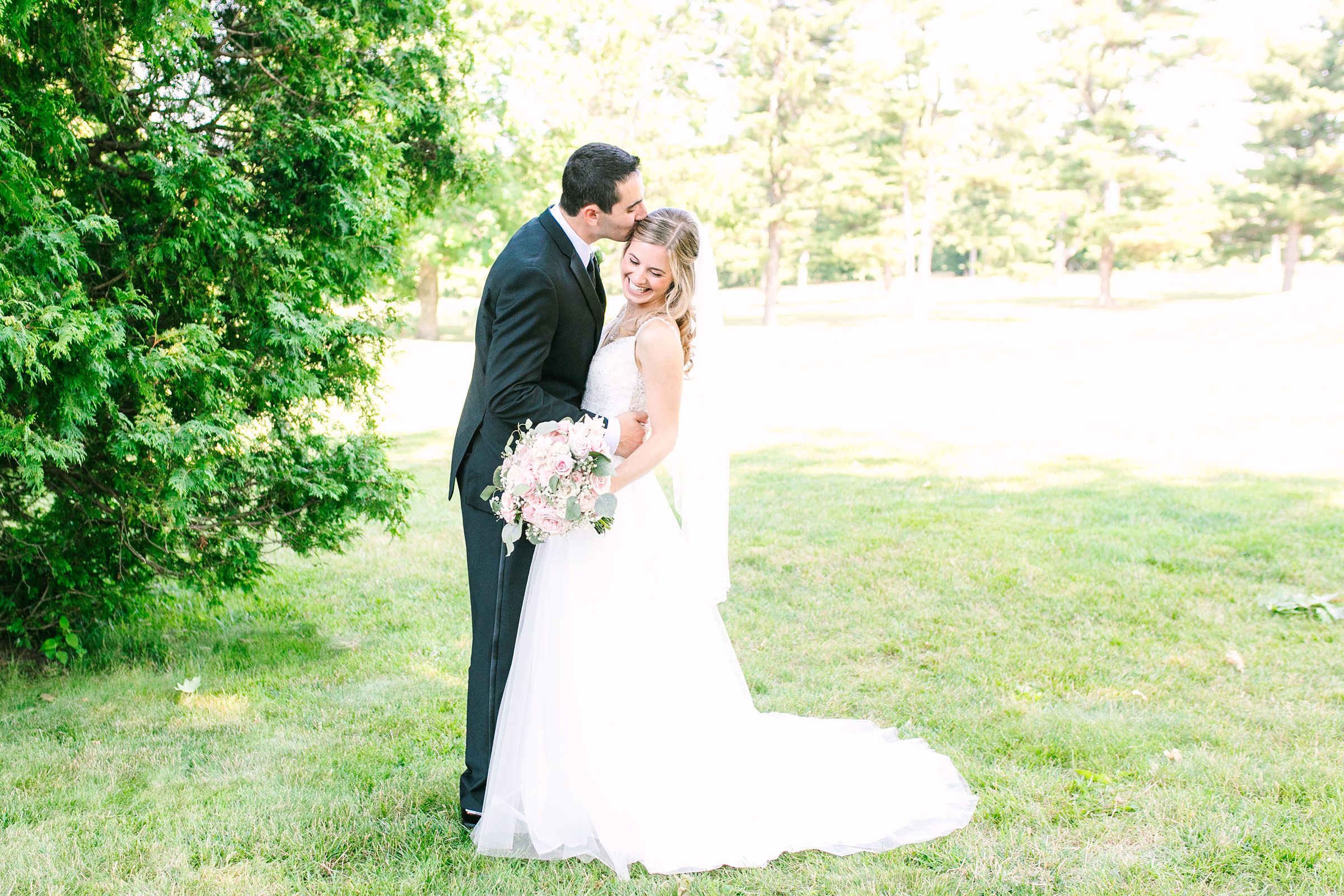 Blush and Slate Blue summer wedding day at Bluestone Country Club Photographed by Baltimore Wedding Photographer Cait Kramer Photography