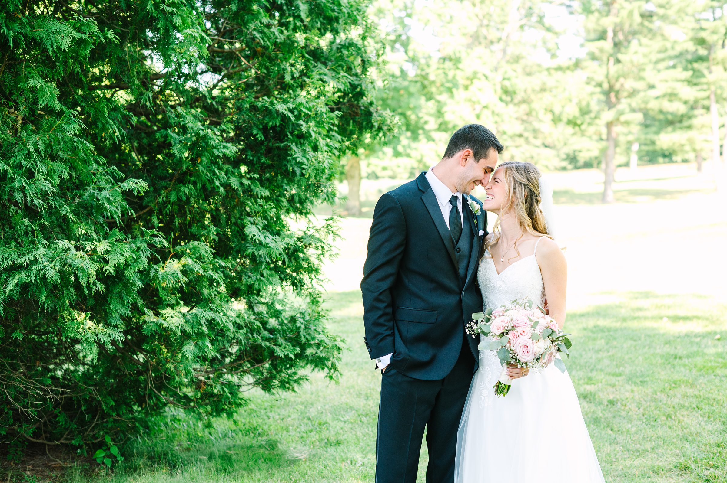 Blush and Slate Blue summer wedding day at Bluestone Country Club Photographed by Baltimore Wedding Photographer Cait Kramer Photography