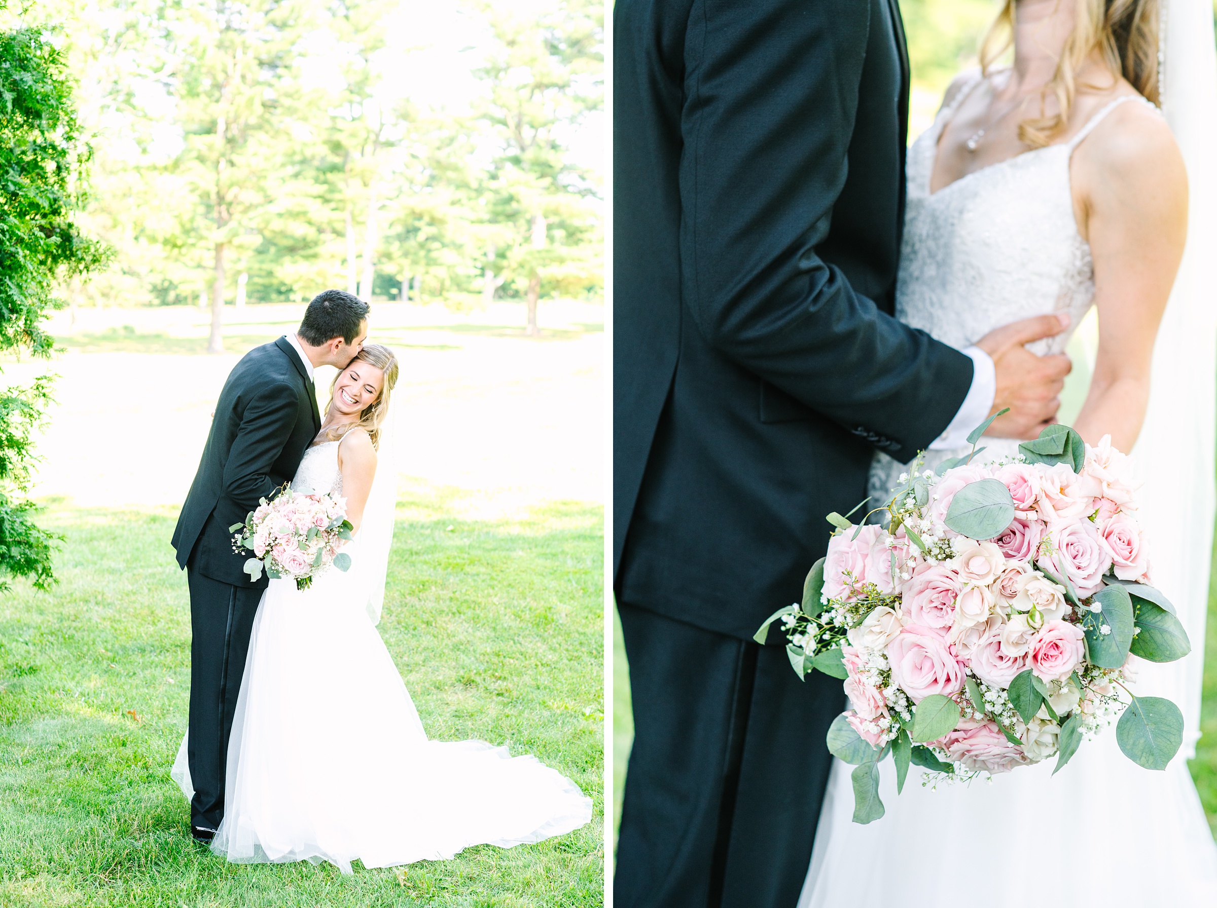 Blush and Slate Blue summer wedding day at Bluestone Country Club Photographed by Baltimore Wedding Photographer Cait Kramer Photography