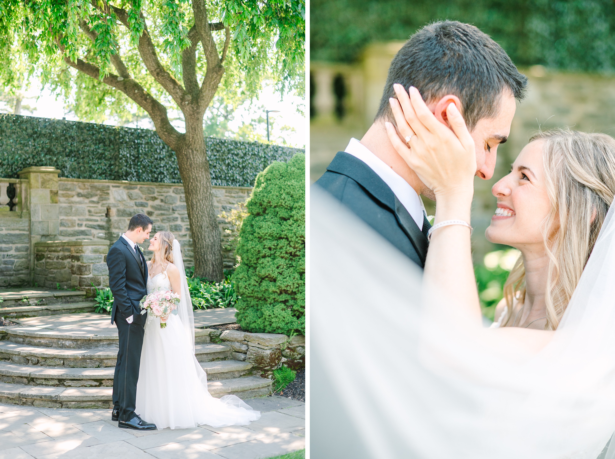 Blush and Slate Blue summer wedding day at Bluestone Country Club Photographed by Baltimore Wedding Photographer Cait Kramer Photography