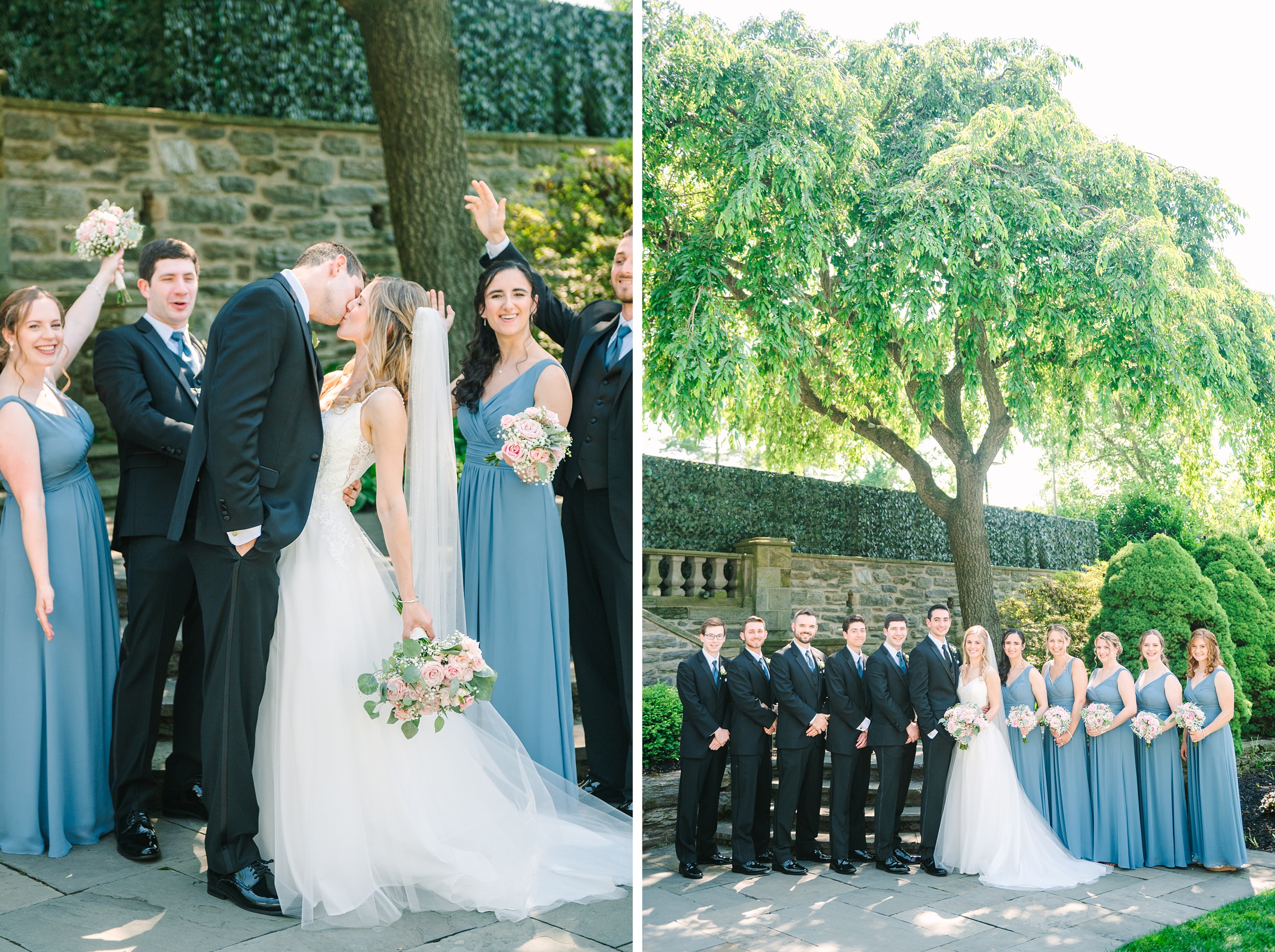 Blush and Slate Blue summer wedding day at Bluestone Country Club Photographed by Baltimore Wedding Photographer Cait Kramer Photography