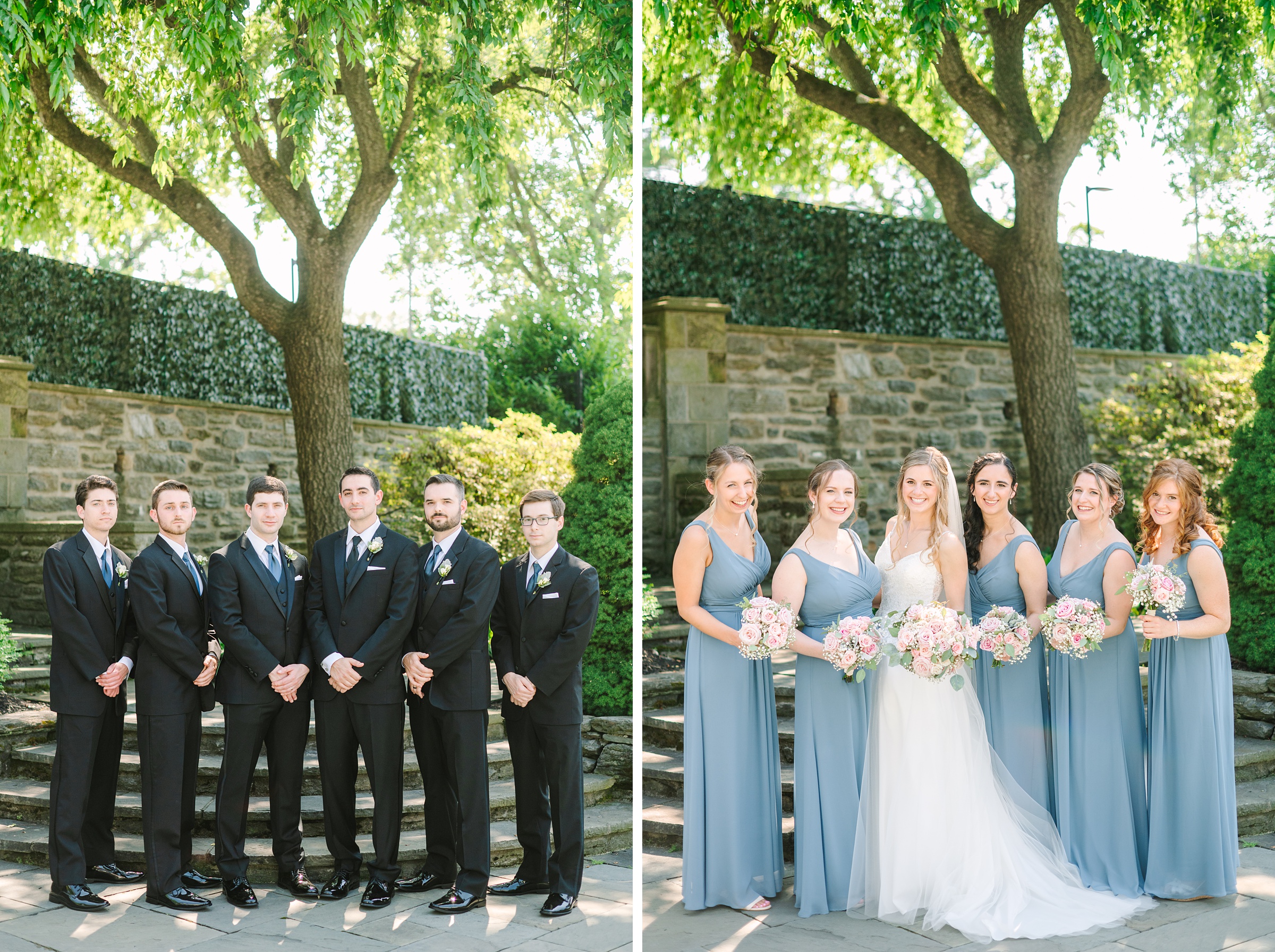 Blush and Slate Blue summer wedding day at Bluestone Country Club Photographed by Baltimore Wedding Photographer Cait Kramer Photography