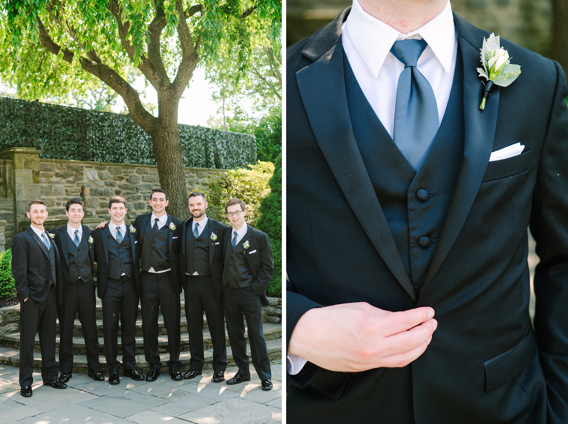 Blush and Slate Blue summer wedding day at Bluestone Country Club Photographed by Baltimore Wedding Photographer Cait Kramer Photography