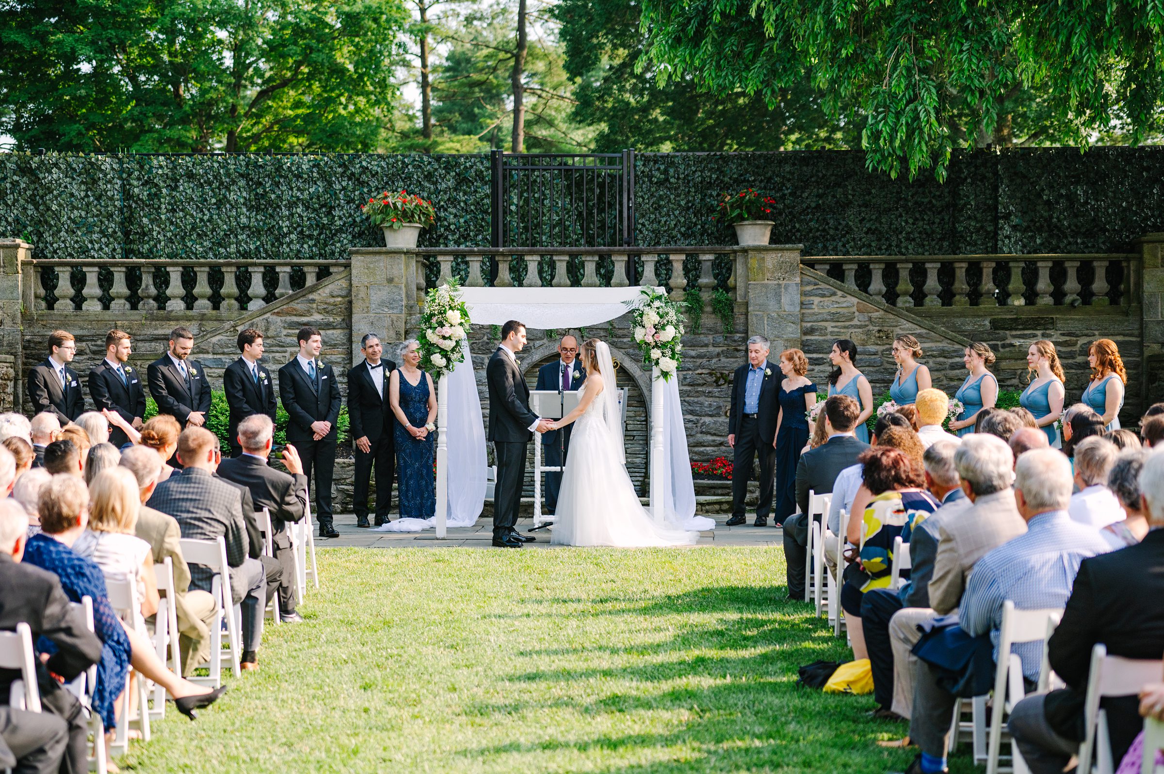 Blush and Slate Blue summer wedding day at Bluestone Country Club Photographed by Baltimore Wedding Photographer Cait Kramer Photography