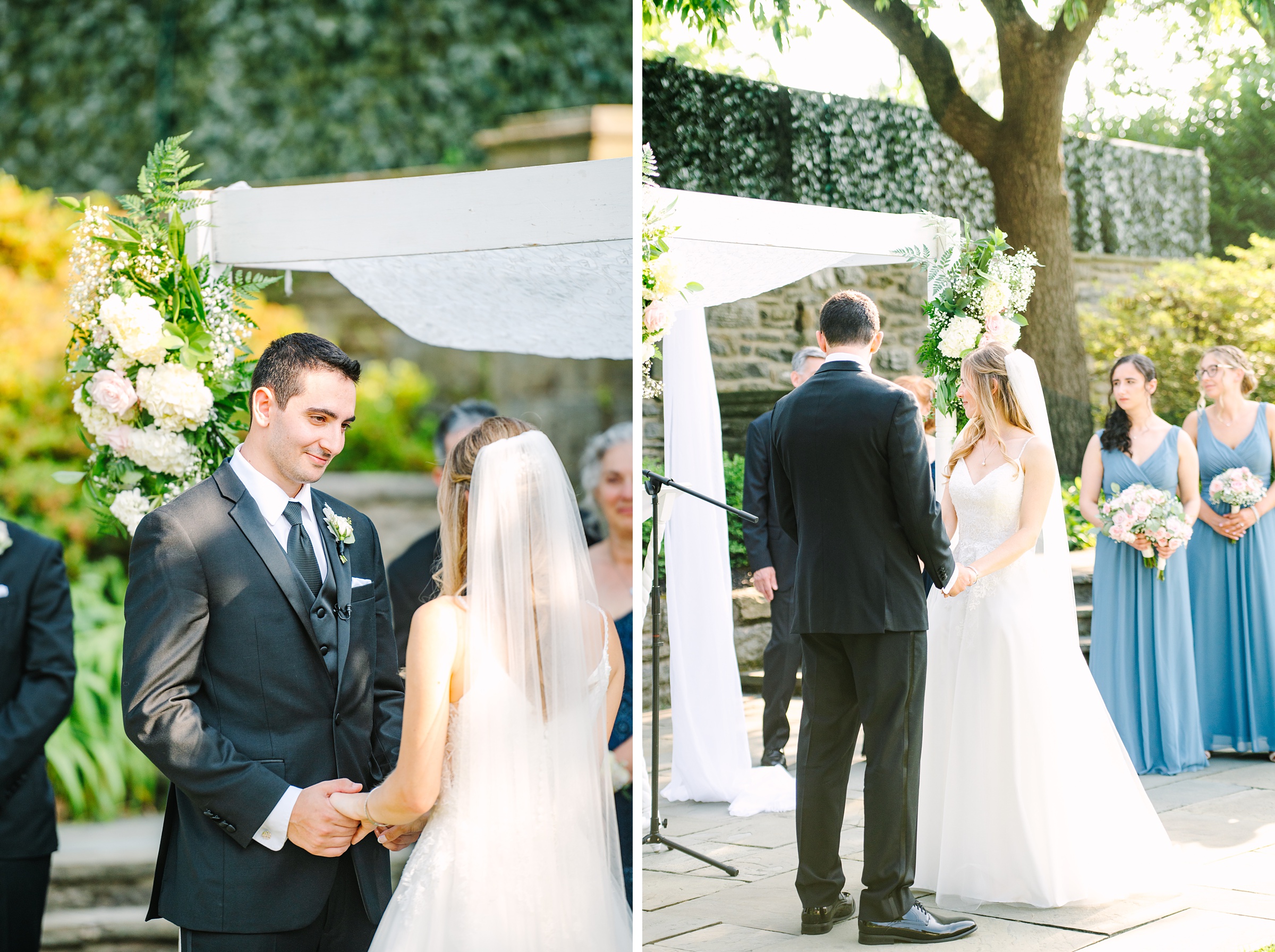 Blush and Slate Blue summer wedding day at Bluestone Country Club Photographed by Baltimore Wedding Photographer Cait Kramer Photography