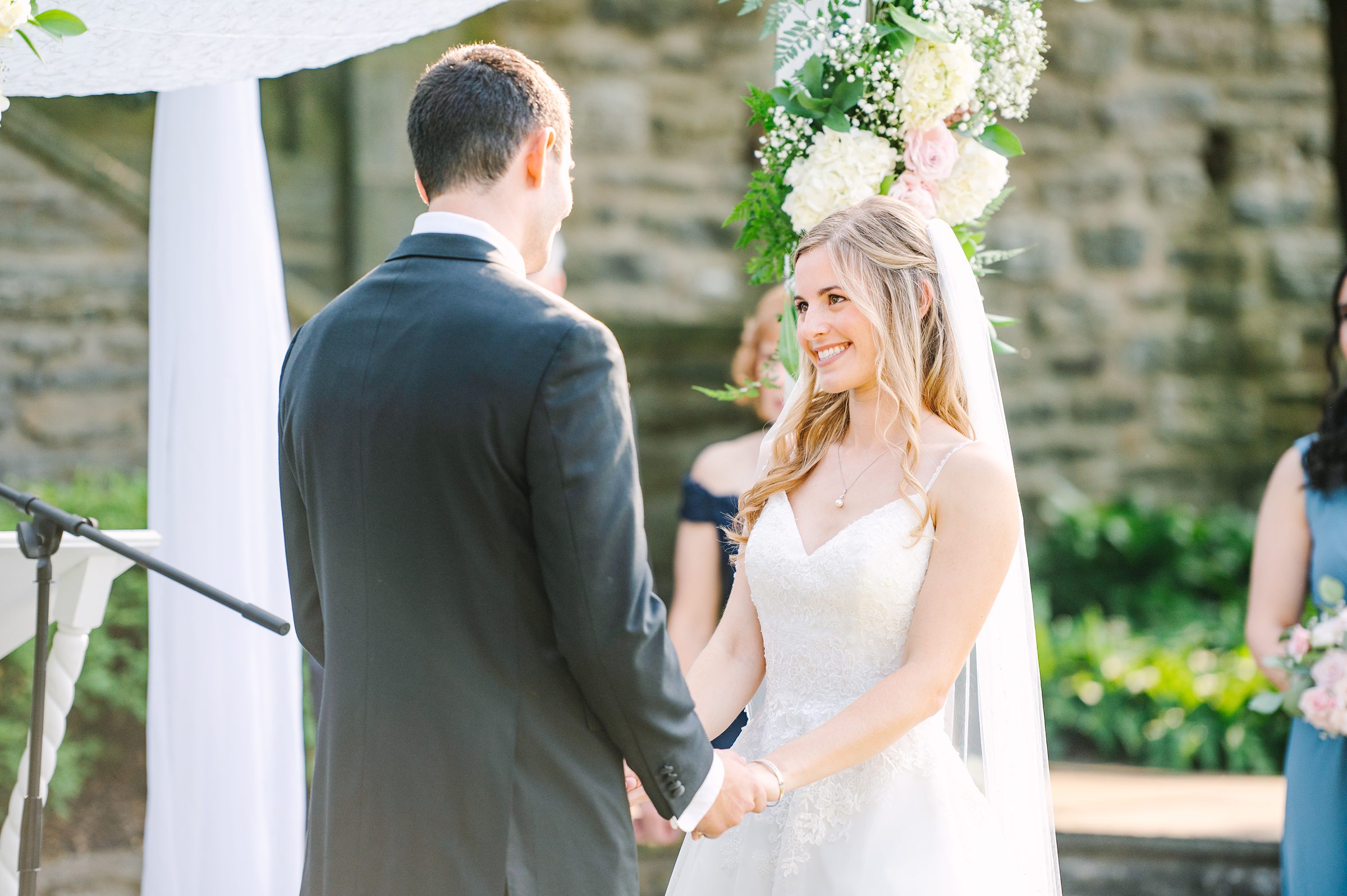 Blush and Slate Blue summer wedding day at Bluestone Country Club Photographed by Baltimore Wedding Photographer Cait Kramer Photography