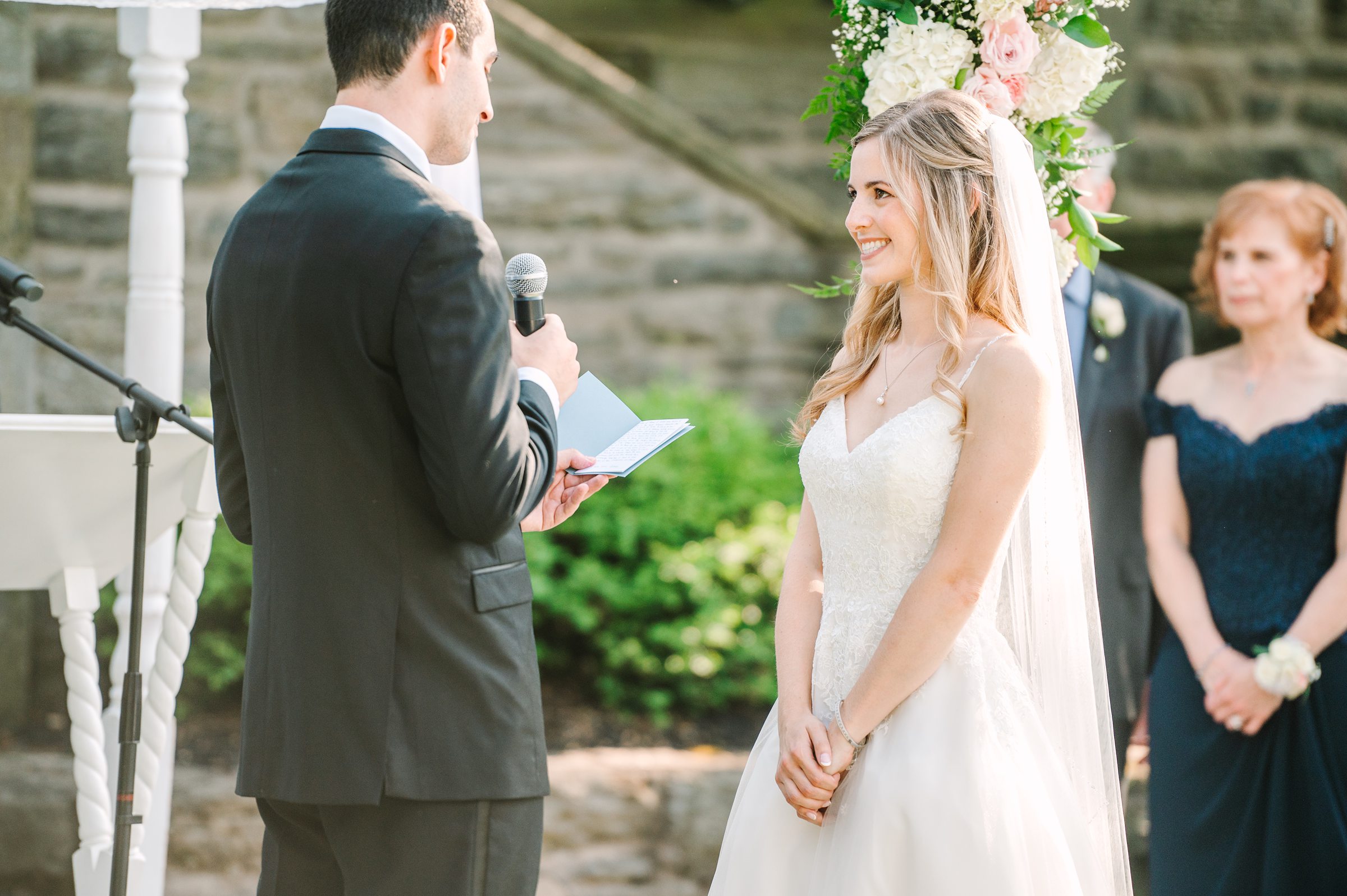 Blush and Slate Blue summer wedding day at Bluestone Country Club Photographed by Baltimore Wedding Photographer Cait Kramer Photography