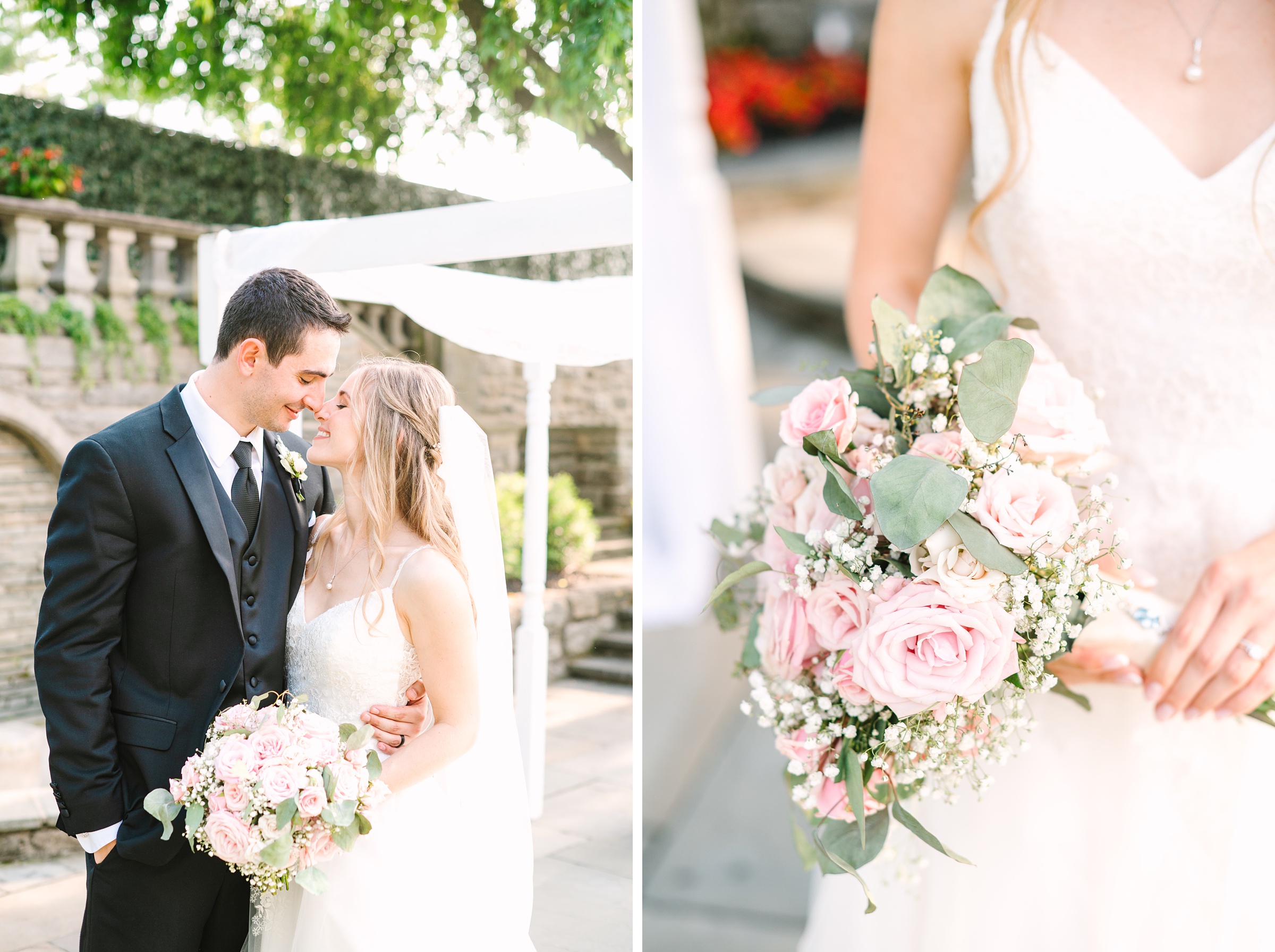 Blush and Slate Blue summer wedding day at Bluestone Country Club Photographed by Baltimore Wedding Photographer Cait Kramer Photography