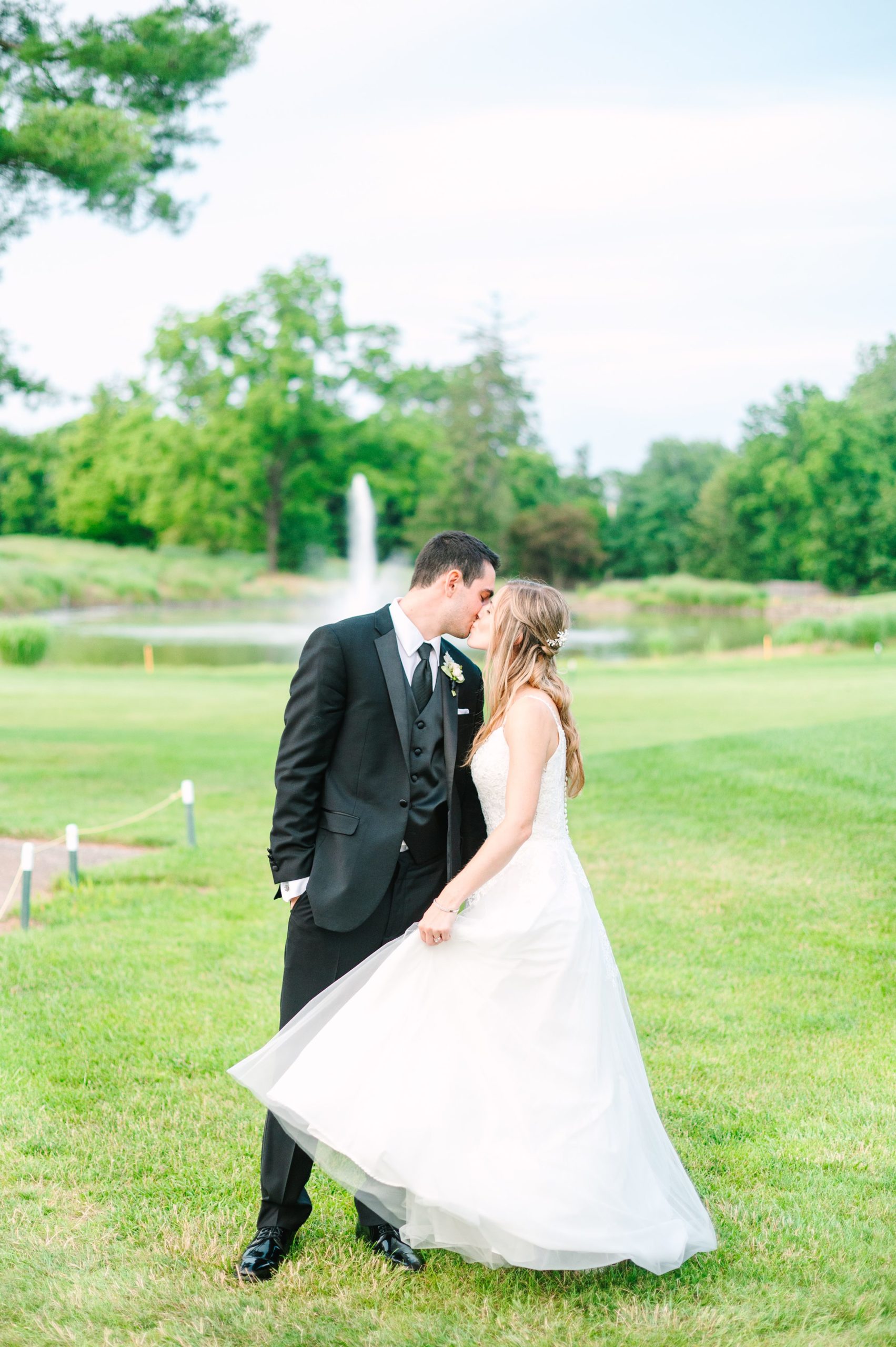 Blush and Slate Blue summer wedding day at Bluestone Country Club Photographed by Baltimore Wedding Photographer Cait Kramer Photography