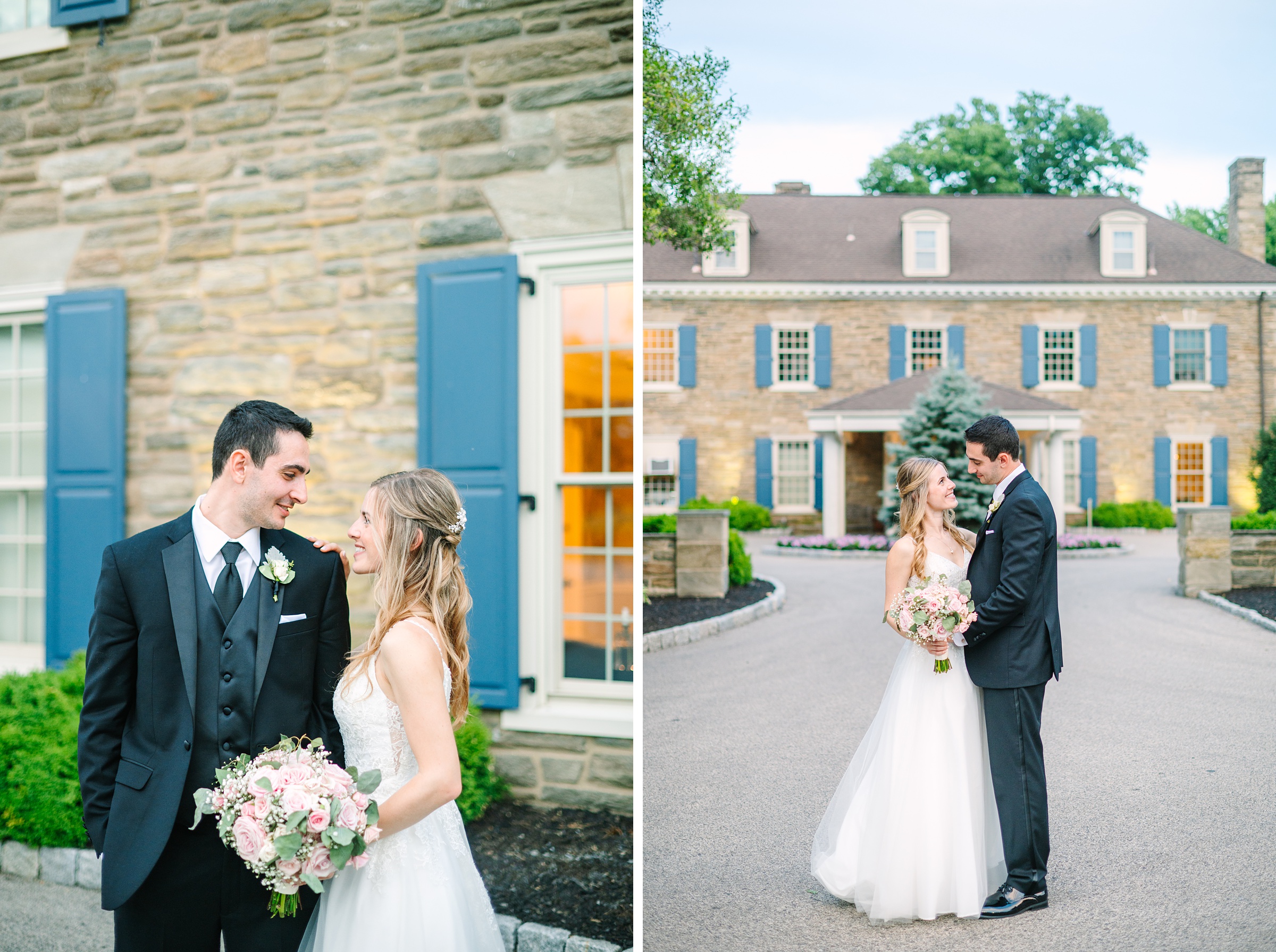 Blush and Slate Blue summer wedding day at Bluestone Country Club Photographed by Baltimore Wedding Photographer Cait Kramer Photography