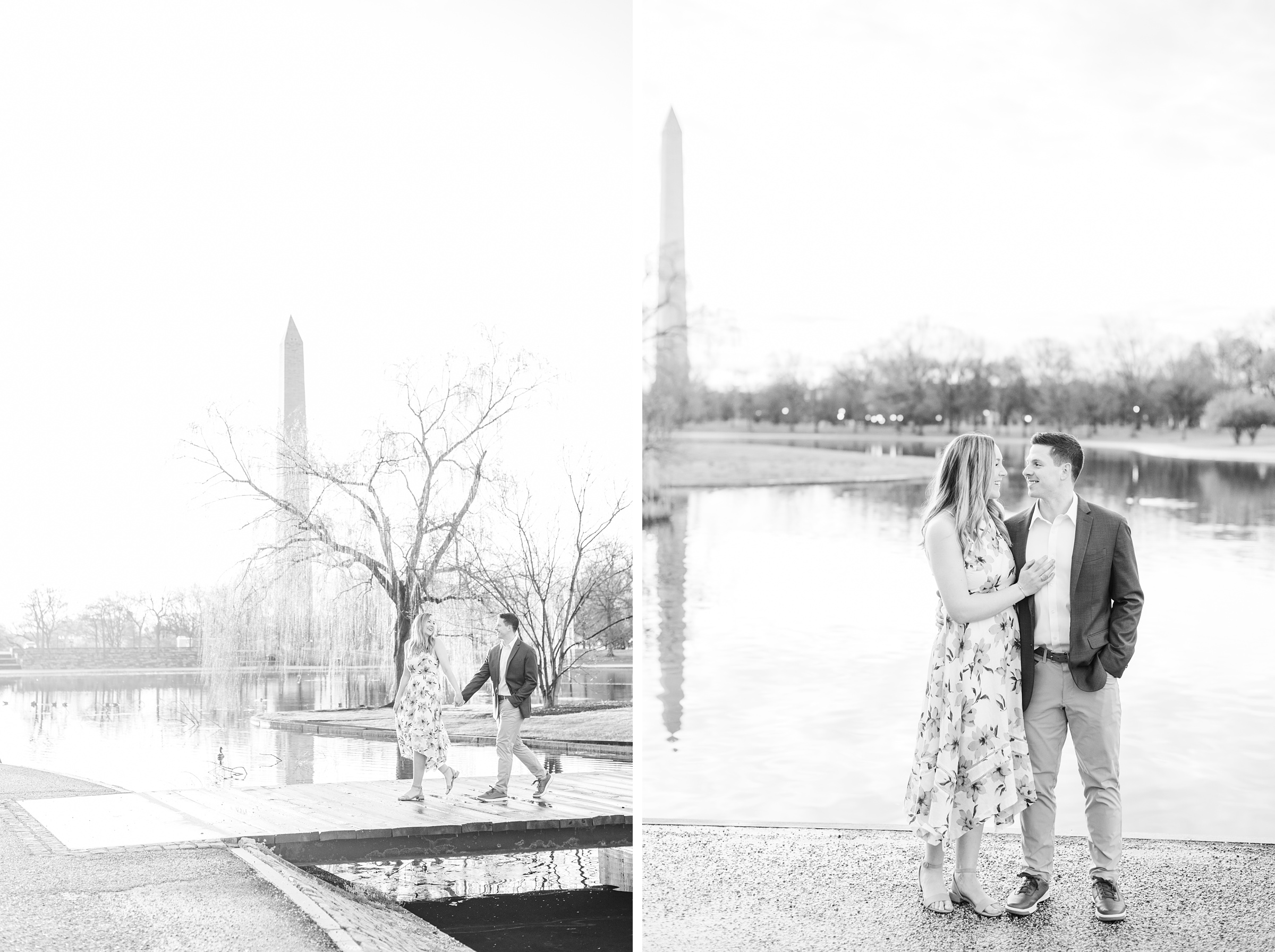 Beautiful engagement session on the water at Constitution Gardens in Washington, DC by Maryland Wedding Photographer Cait Kramer Photography