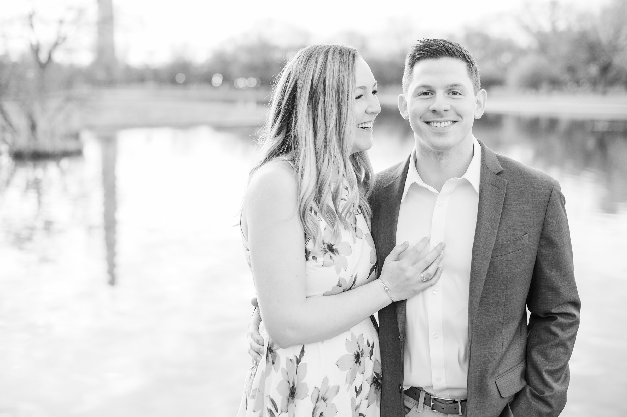 Beautiful engagement session on the water at Constitution Gardens in Washington, DC by Maryland Wedding Photographer Cait Kramer Photography