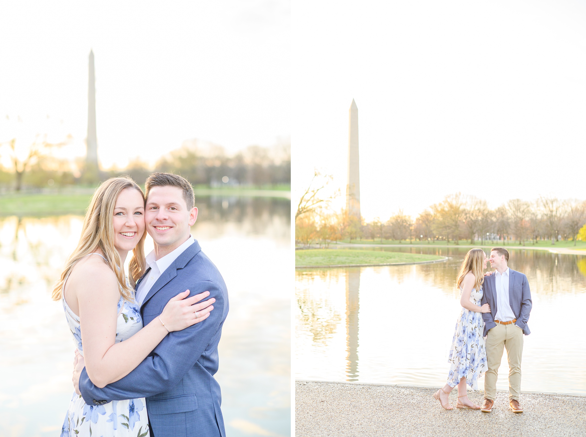 Beautiful engagement session on the water at Constitution Gardens in Washington, DC by Maryland Wedding Photographer Cait Kramer Photography