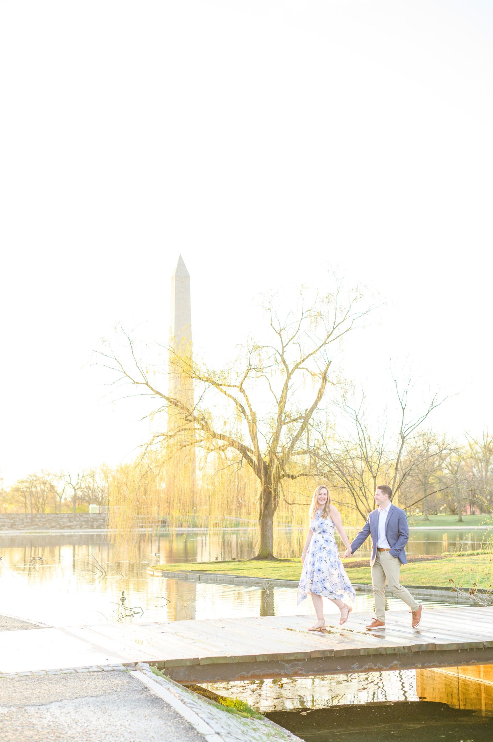 Beautiful engagement session on the water at Constitution Gardens in Washington, DC by Maryland Wedding Photographer Cait Kramer Photography