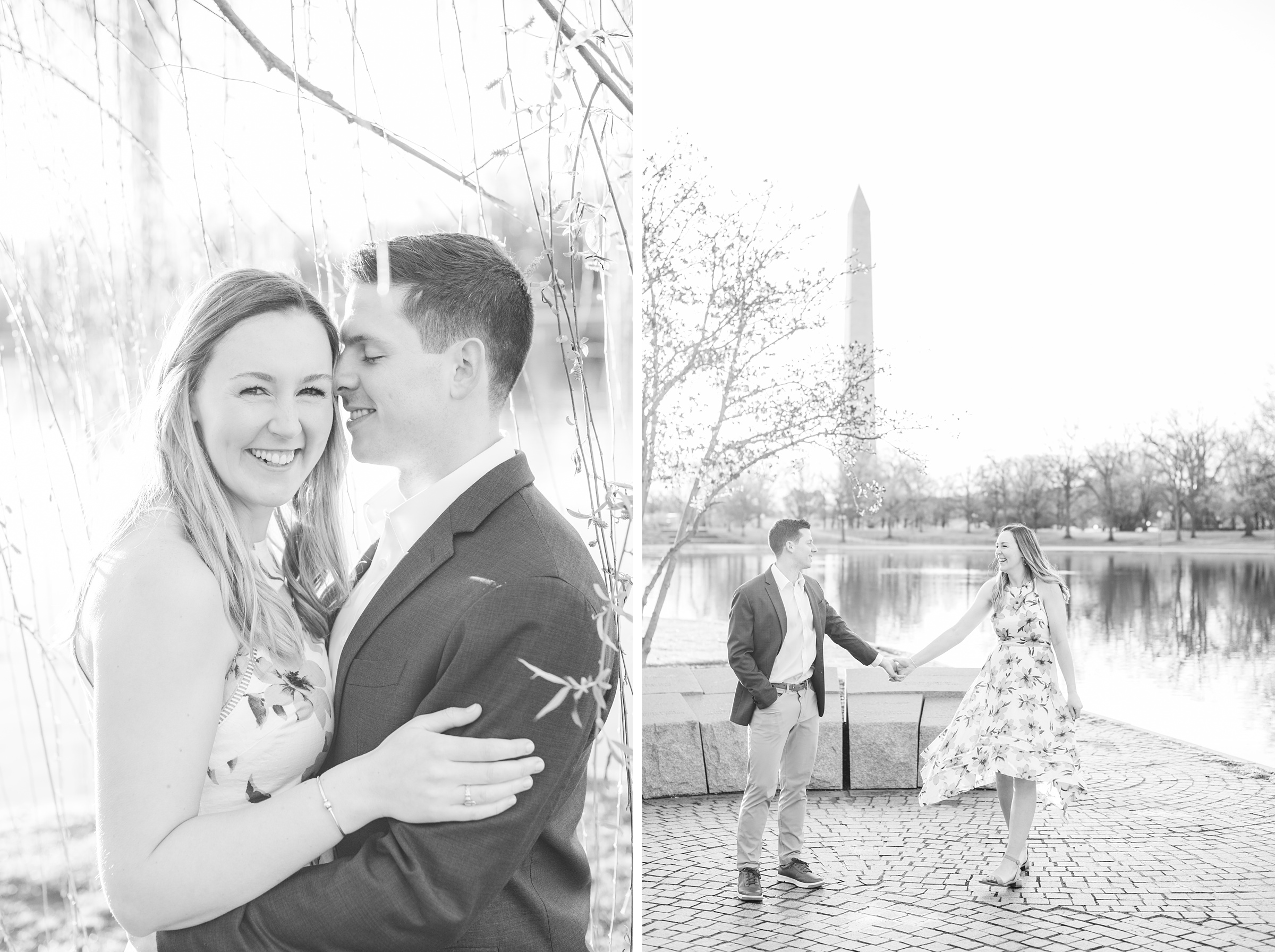 Beautiful engagement session on the water at Constitution Gardens in Washington, DC by Maryland Wedding Photographer Cait Kramer Photography