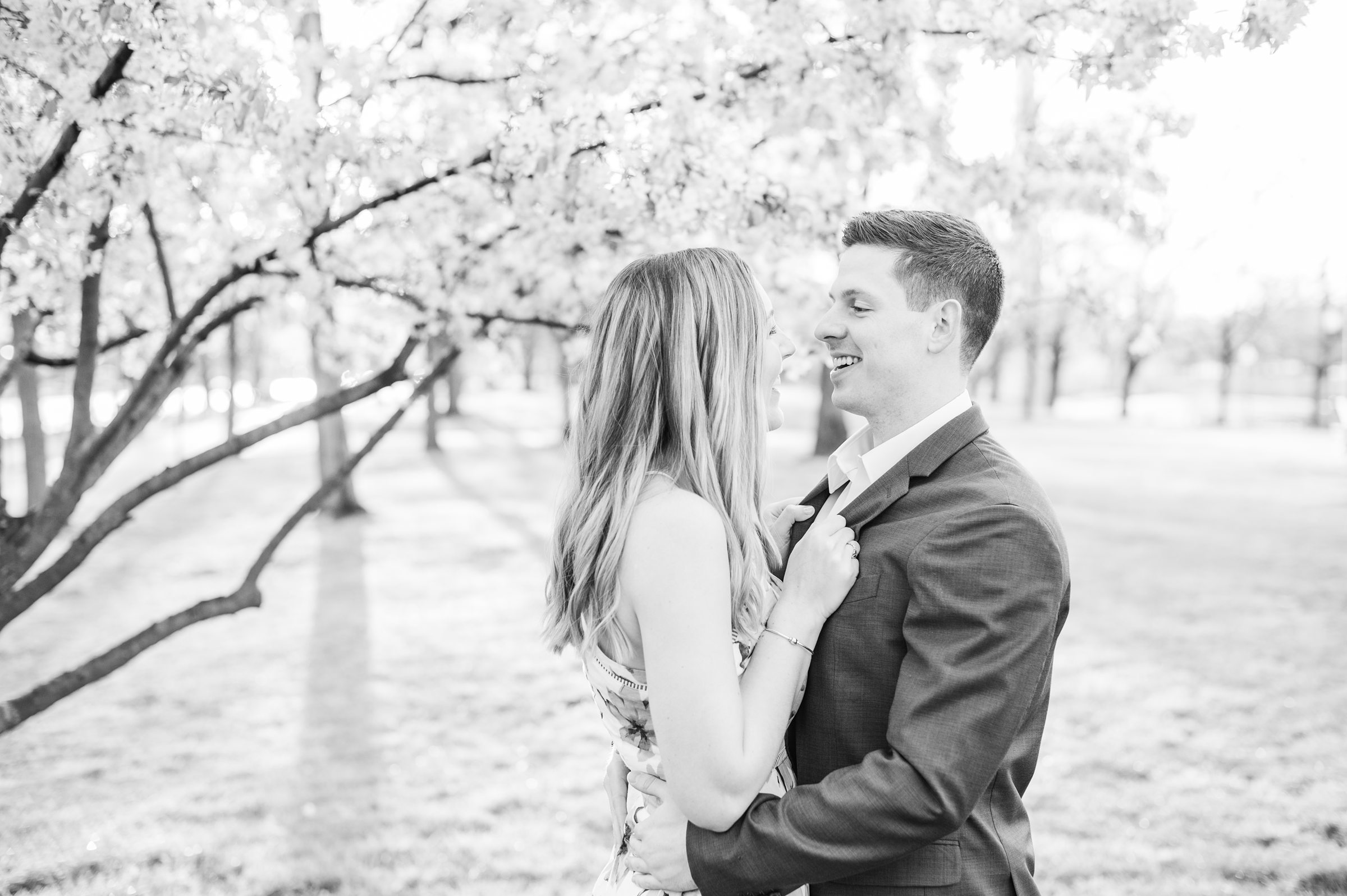 Beautiful engagement session with spring blossoms at Constitution Gardens in Washington, DC by Maryland Wedding Photographer Cait Kramer Photography