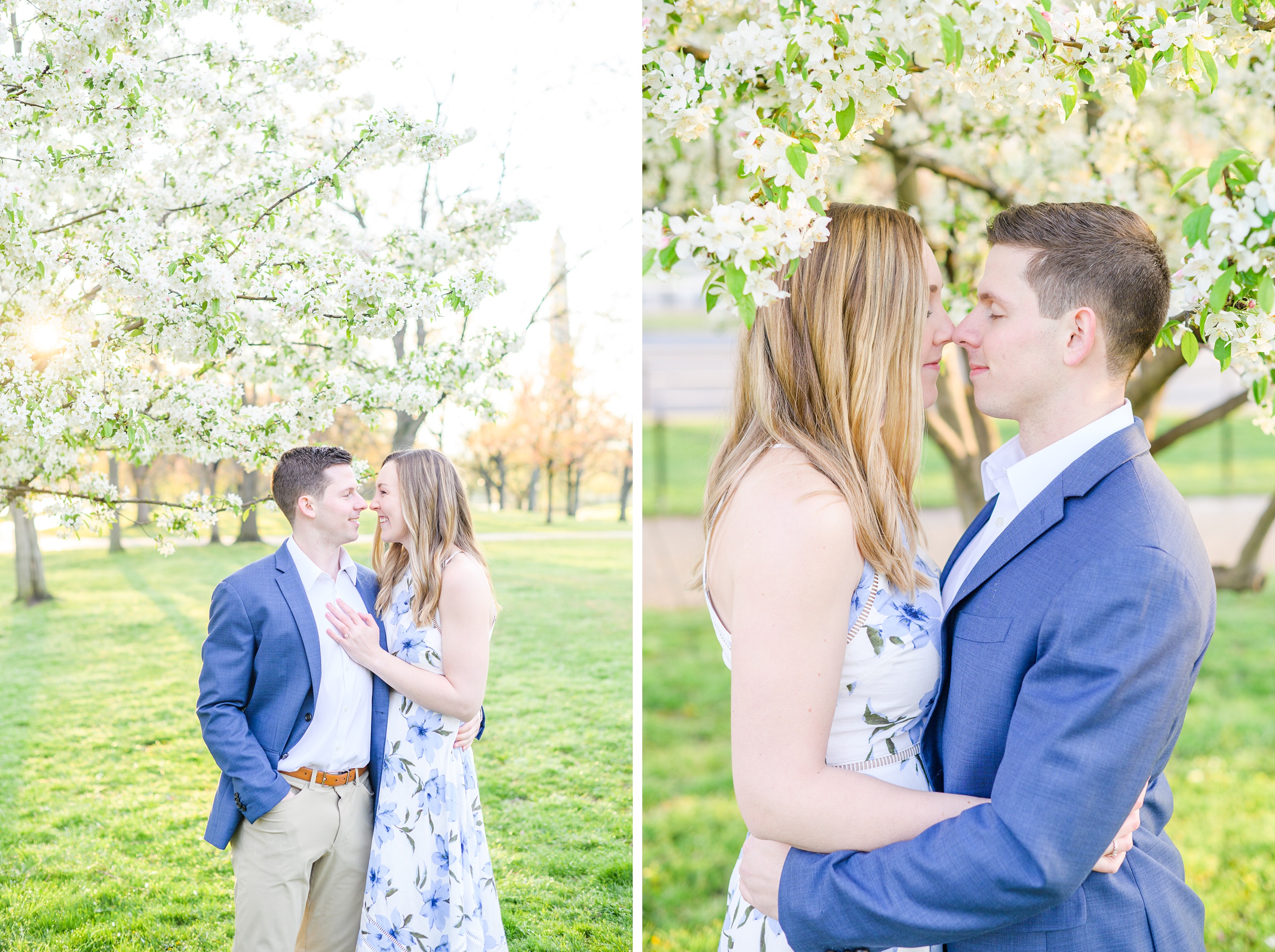 Beautiful engagement session with spring blossoms at Constitution Gardens in Washington, DC by Maryland Wedding Photographer Cait Kramer Photography