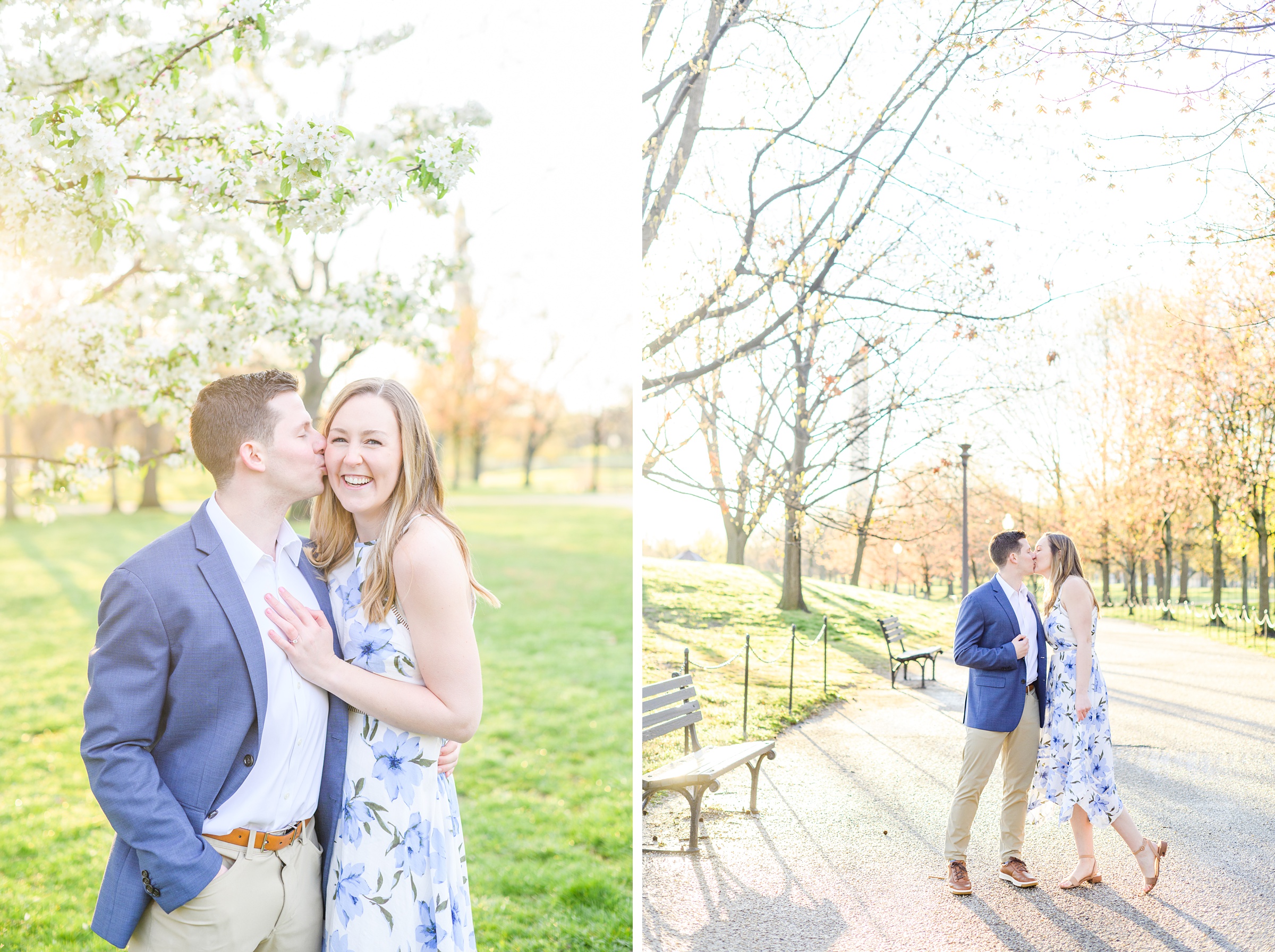 Beautiful engagement session at sunrise in Constitution Gardens in Washington, DC by Maryland Wedding Photographer Cait Kramer Photography