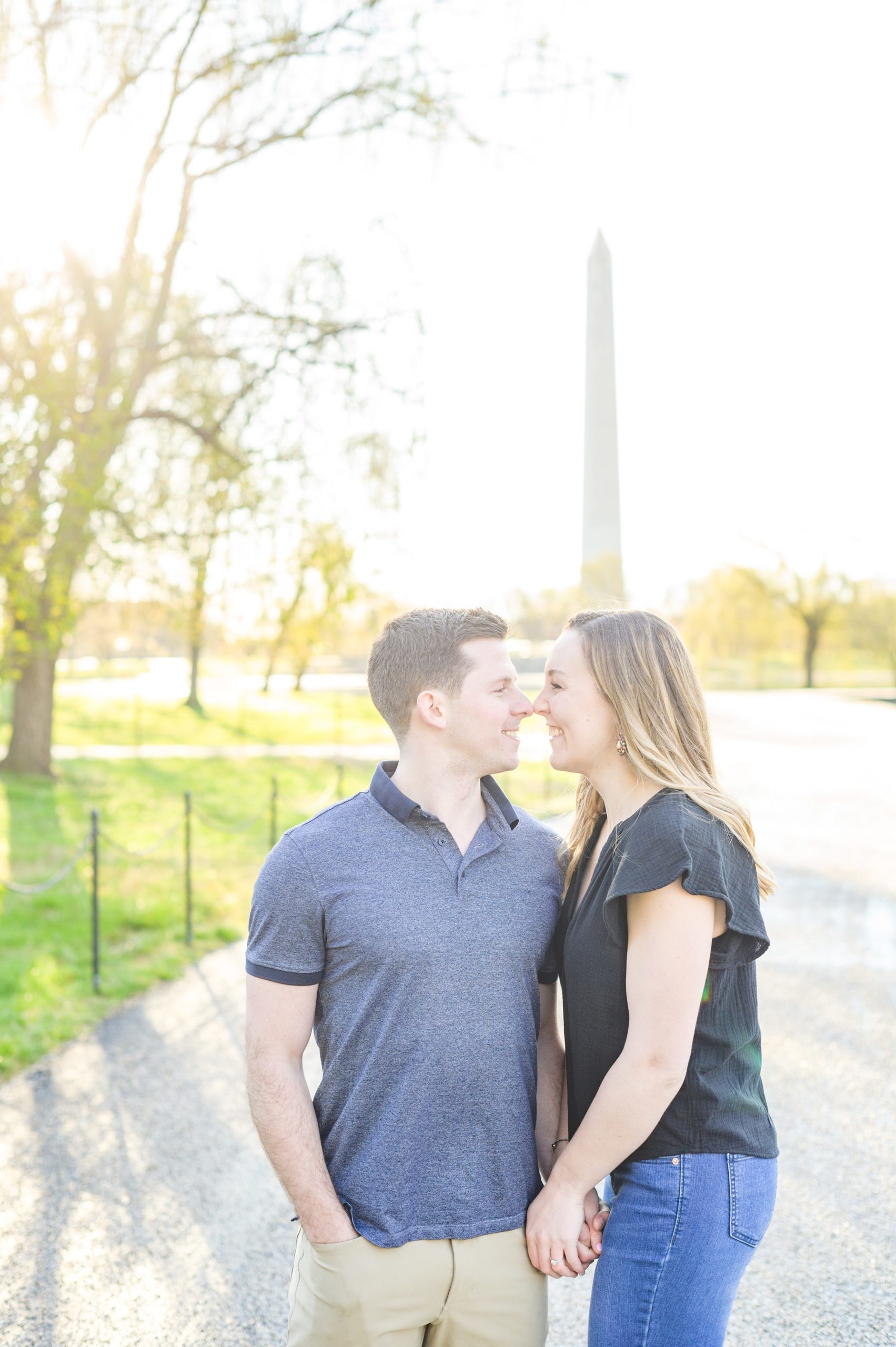 Beautiful engagement session at sunrise in Constitution Gardens in Washington, DC by Maryland Wedding Photographer Cait Kramer Photography