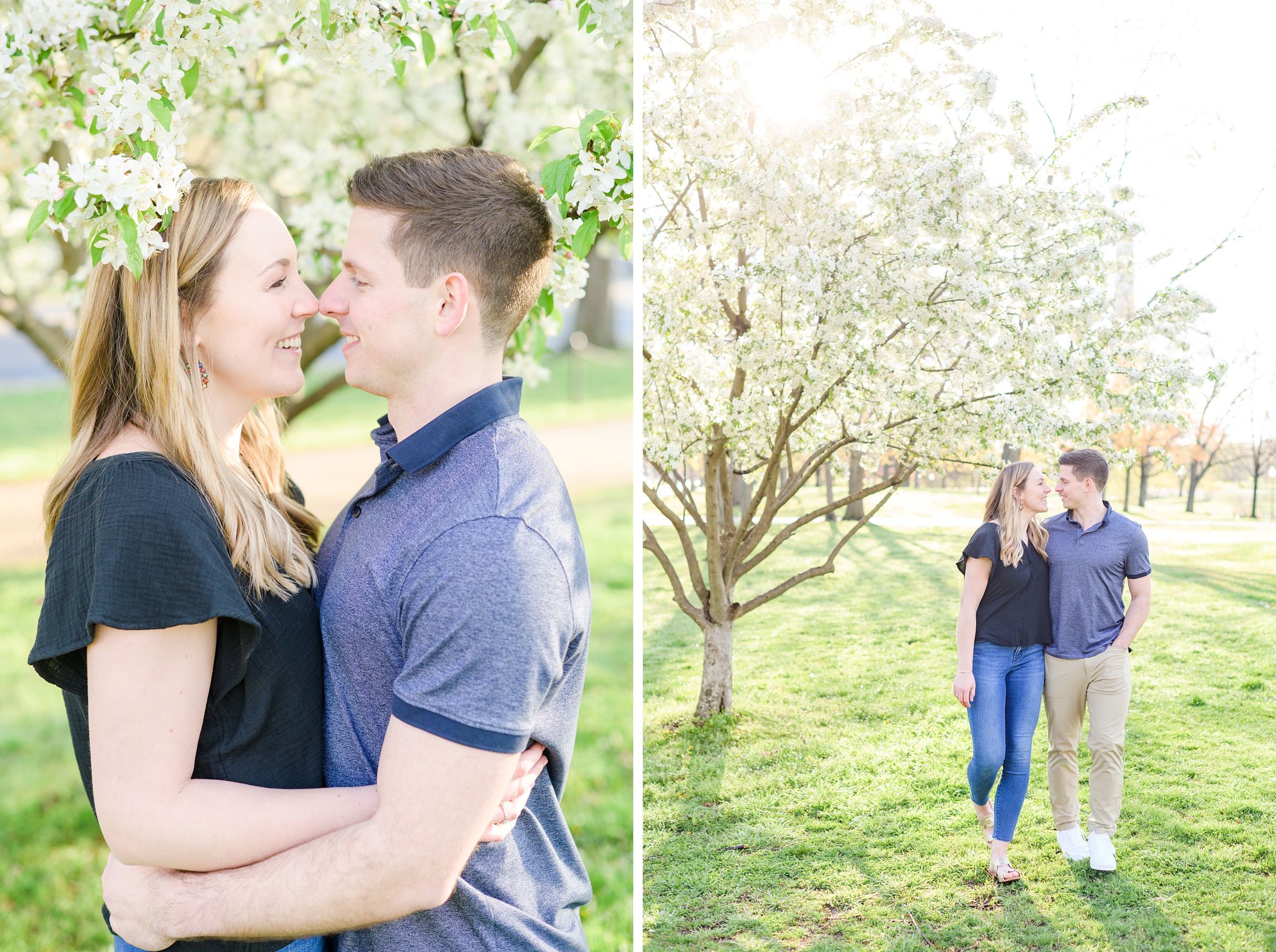 Beautiful engagement session at sunrise in Constitution Gardens in Washington, DC by Maryland Wedding Photographer Cait Kramer Photography
