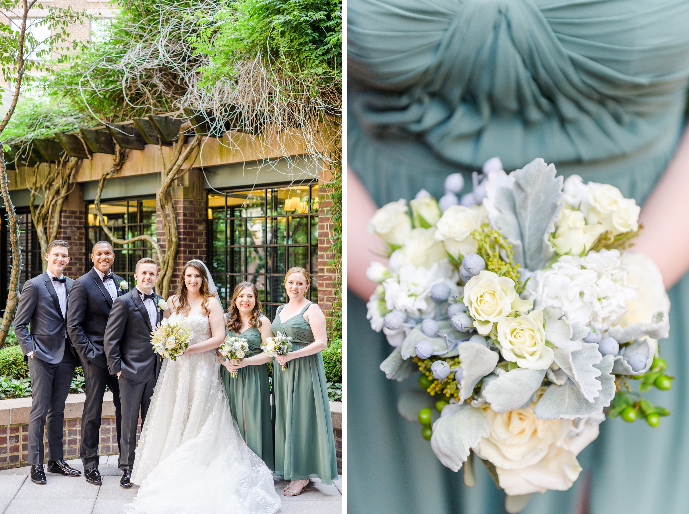 Sage Green Black Tie Wedding Day at the Four Seasons Washington DC Photographed by Baltimore Wedding Photographer Cait Kramer Photography