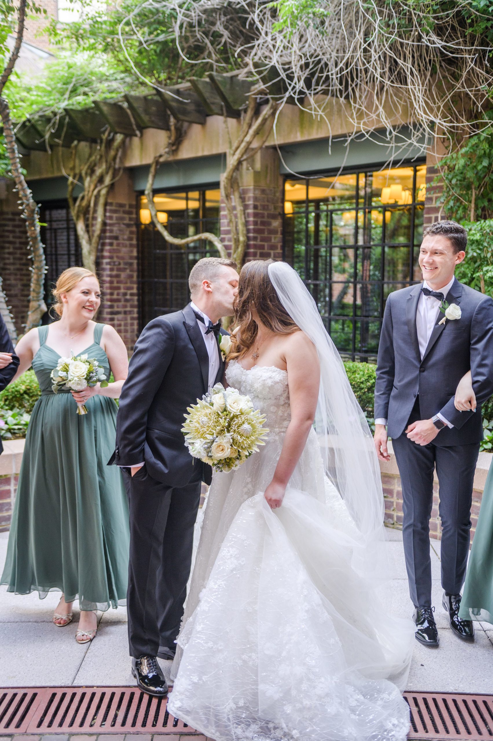 Sage Green Black Tie Wedding Day at the Four Seasons Washington DC Photographed by Baltimore Wedding Photographer Cait Kramer Photography
