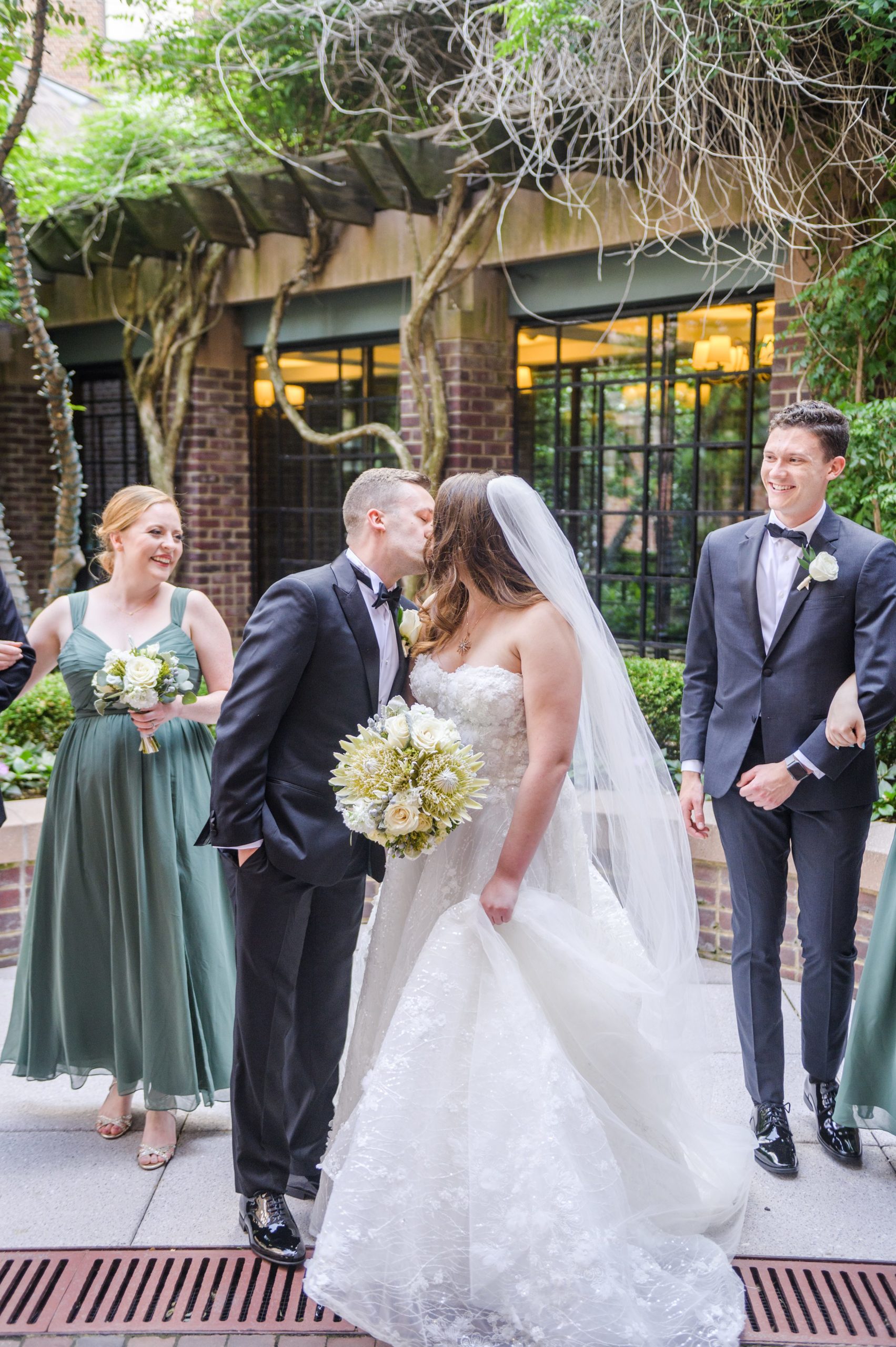 Sage Green Black Tie Wedding Day at the Four Seasons Washington DC Photographed by Baltimore Wedding Photographer Cait Kramer Photography