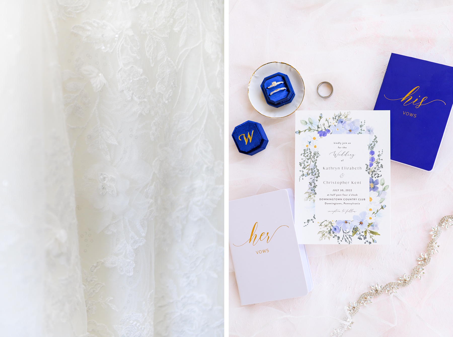 Royal Blue summer wedding day at Downingtown Country Club Photographed by Baltimore Wedding Photographer Cait Kramer Photography