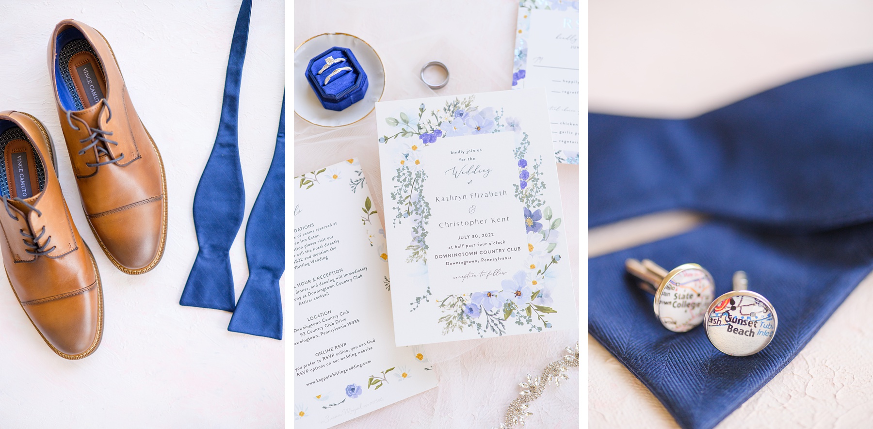 Royal Blue summer wedding day at Downingtown Country Club Photographed by Baltimore Wedding Photographer Cait Kramer Photography