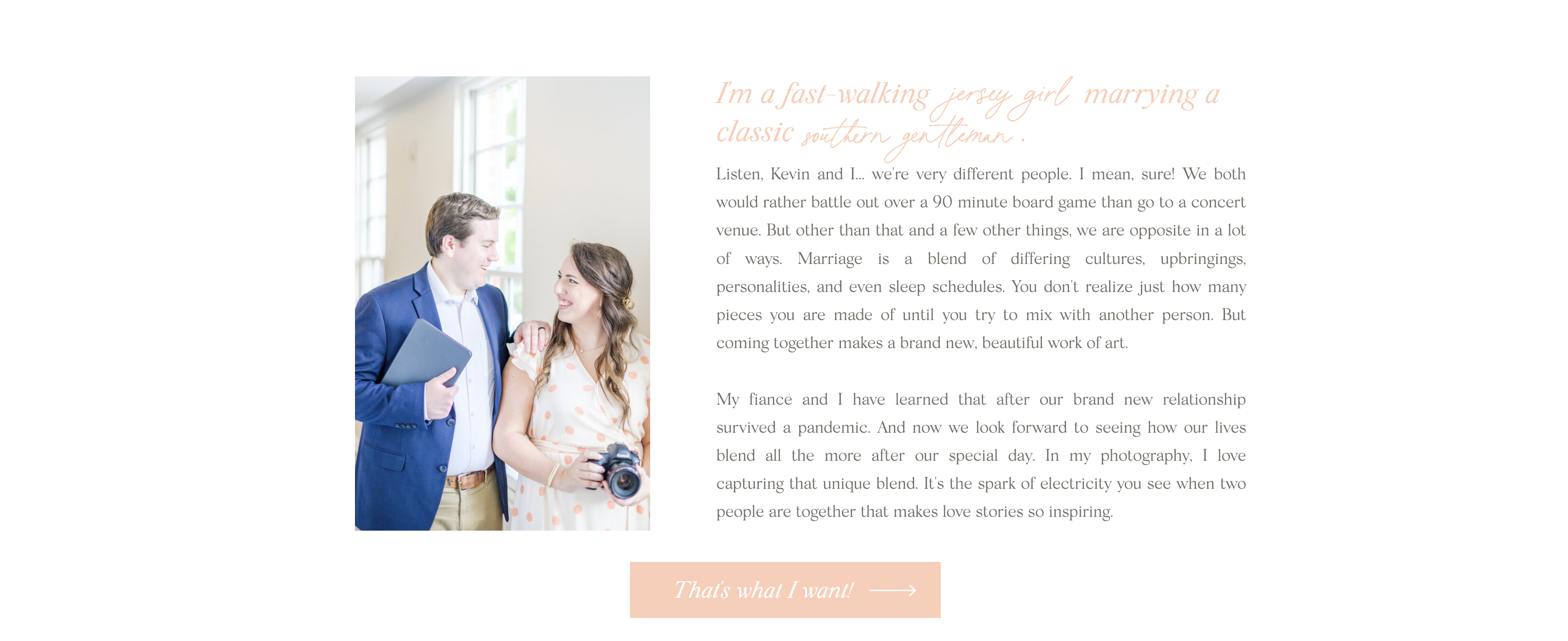 Sample of Emily Nicole Photography's website displayed with images from her Old Town Alexandria Branding session photographed by Cait Kramer Photography