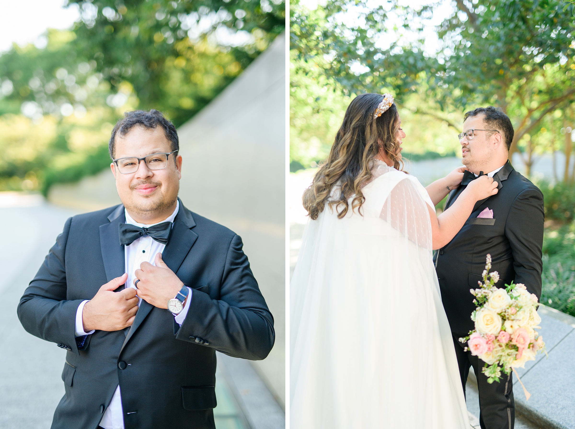 Intimate Fall shades of pink and blue Wedding at the DC War Memorial in Washington DC Photographed by Baltimore Wedding Photographer Cait Kramer Photography