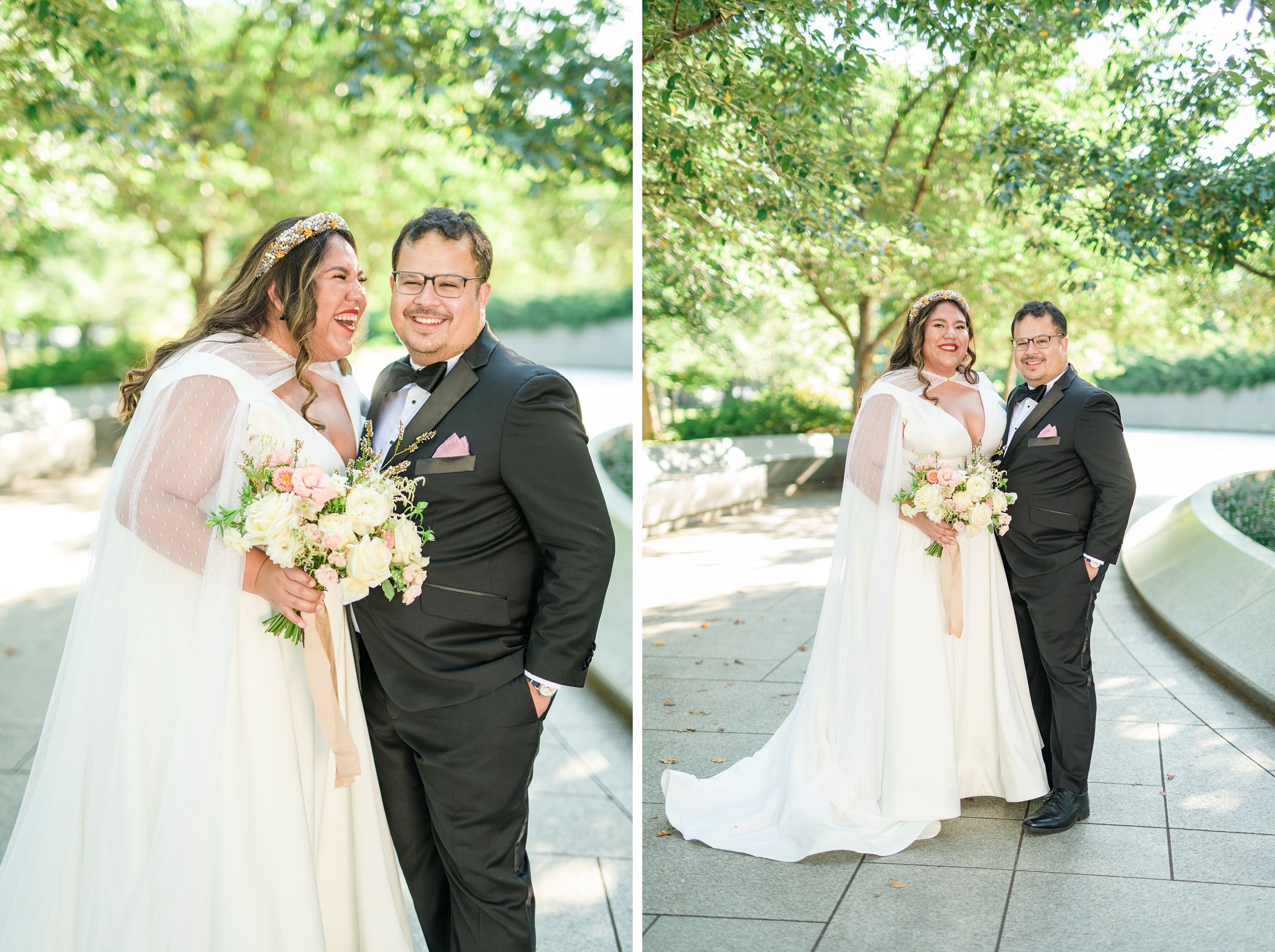 Intimate Fall shades of pink and blue Wedding at the DC War Memorial in Washington DC Photographed by Baltimore Wedding Photographer Cait Kramer Photography