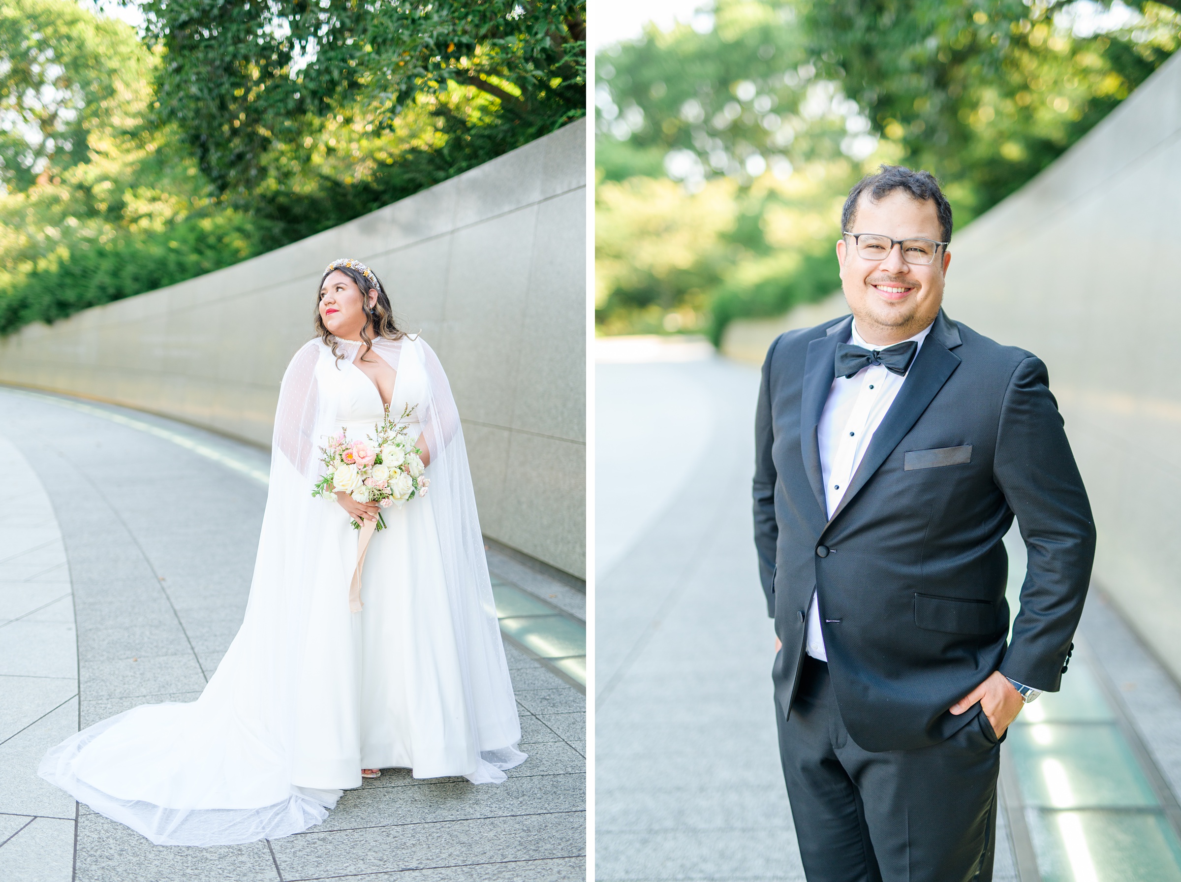 Intimate Fall shades of pink and blue Wedding at the DC War Memorial in Washington DC Photographed by Baltimore Wedding Photographer Cait Kramer Photography